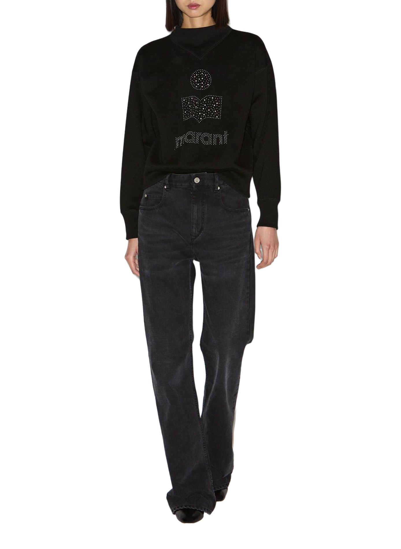 Sweat Moby Glitter en coton molletonné ISABEL MARANT Schwarz