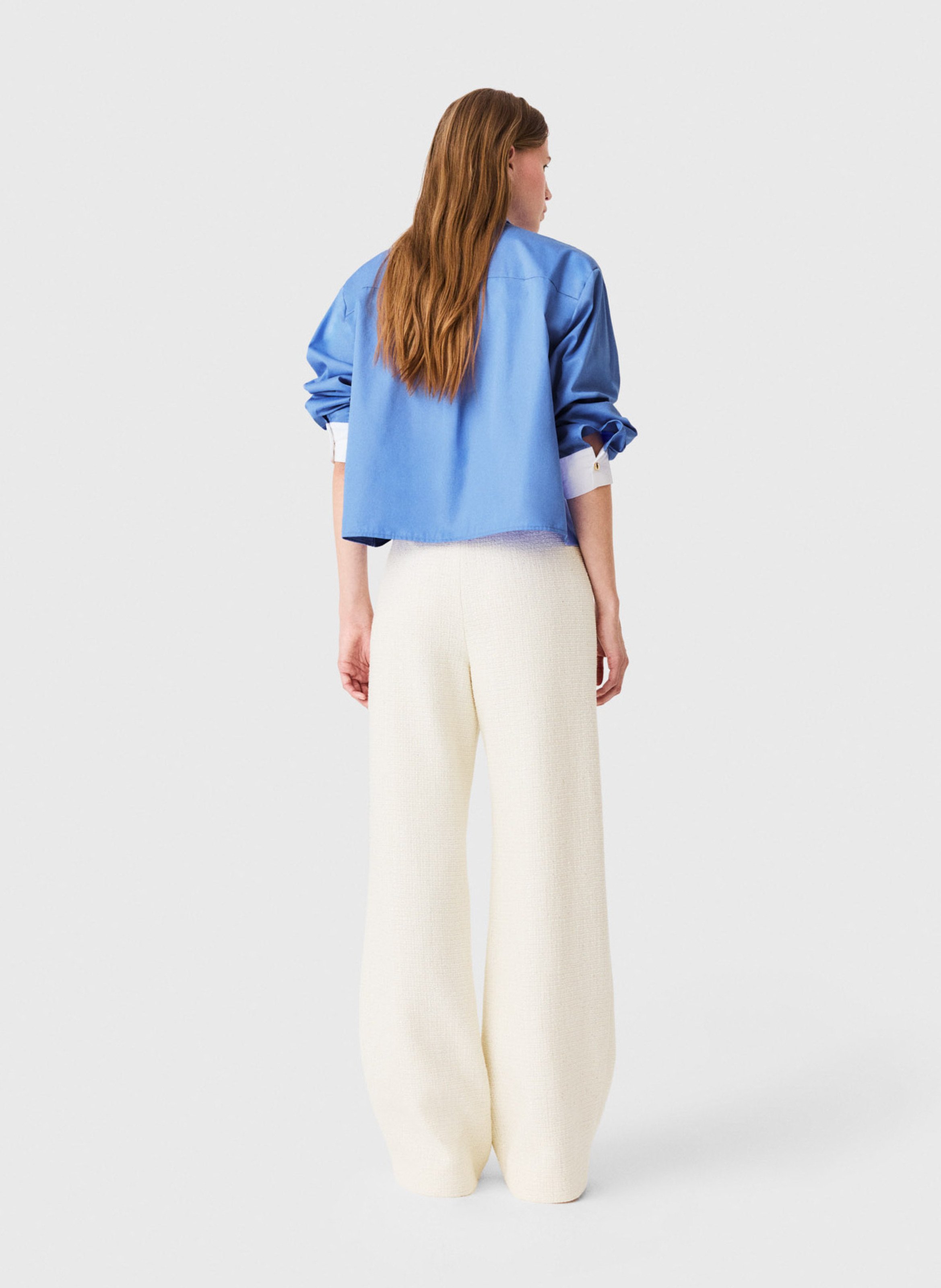 Pantalon large en tweed MAJE Beige