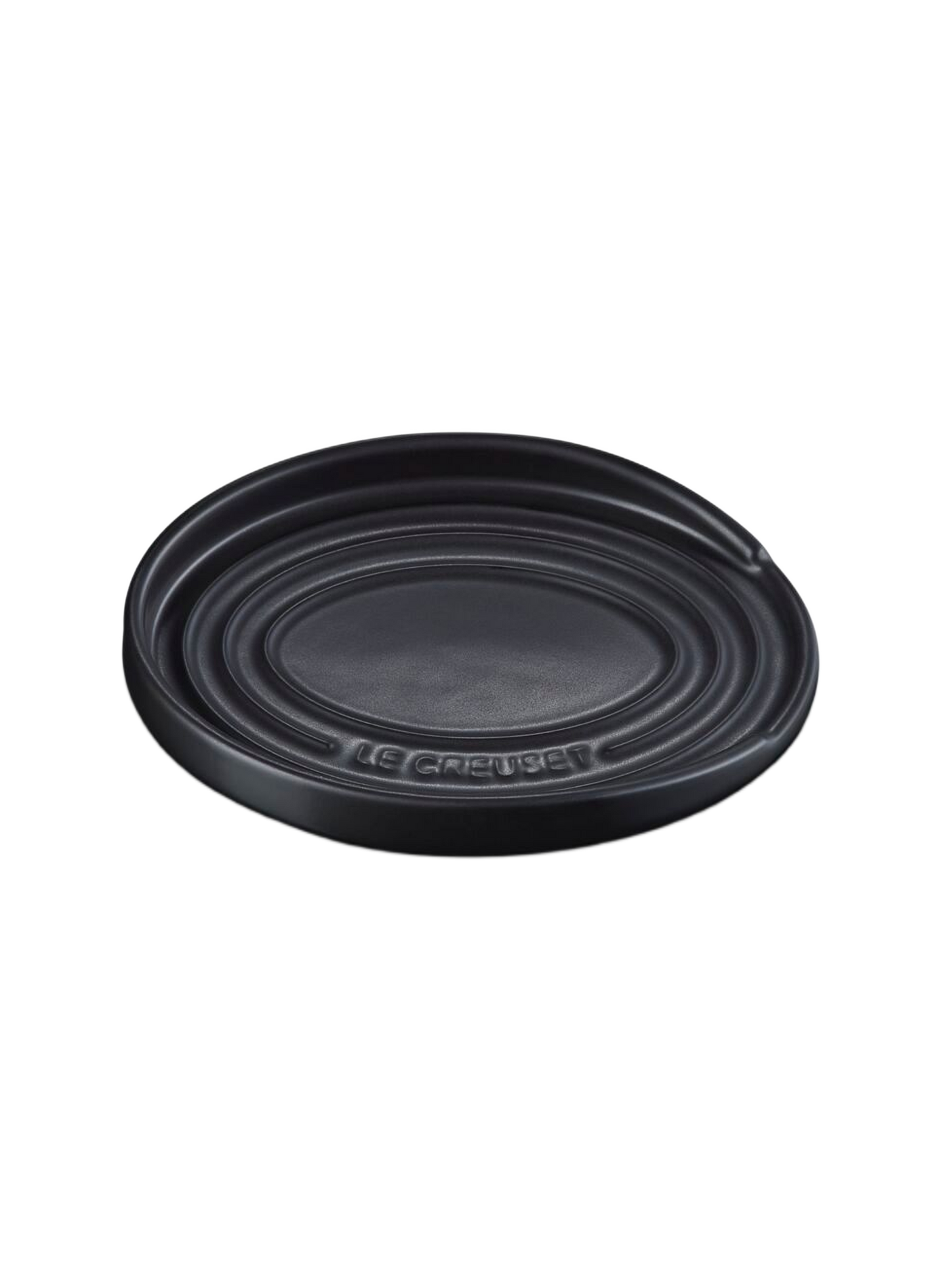 Löffelablage aus Keramik in ovaler Form REPOSE CUILLERE OVALE 16CM Noir mat