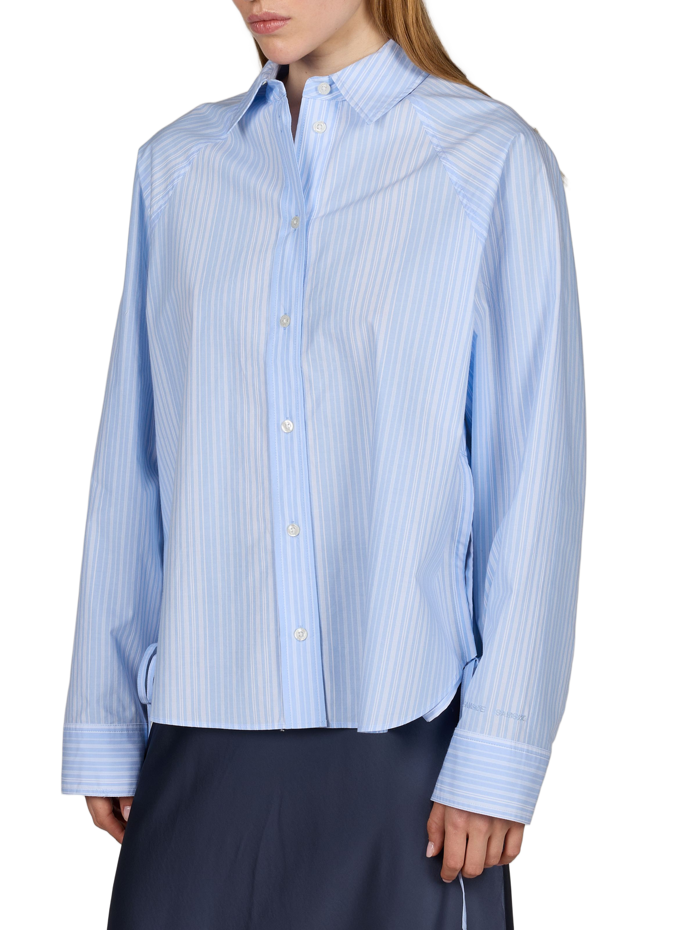 Chemise à rayures en coton SAMSOE SAMSOE Bleu