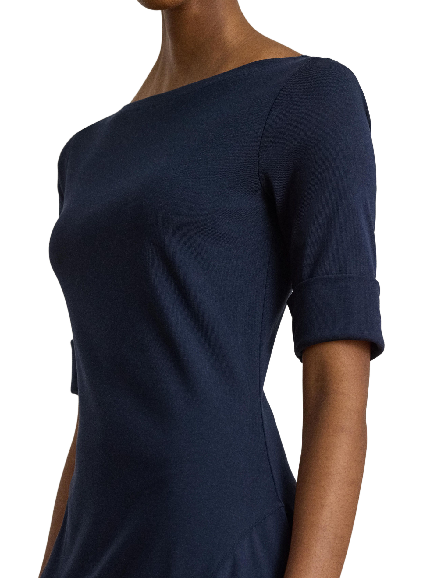 Robe évasée en coton mélangé LAUREN Bleu