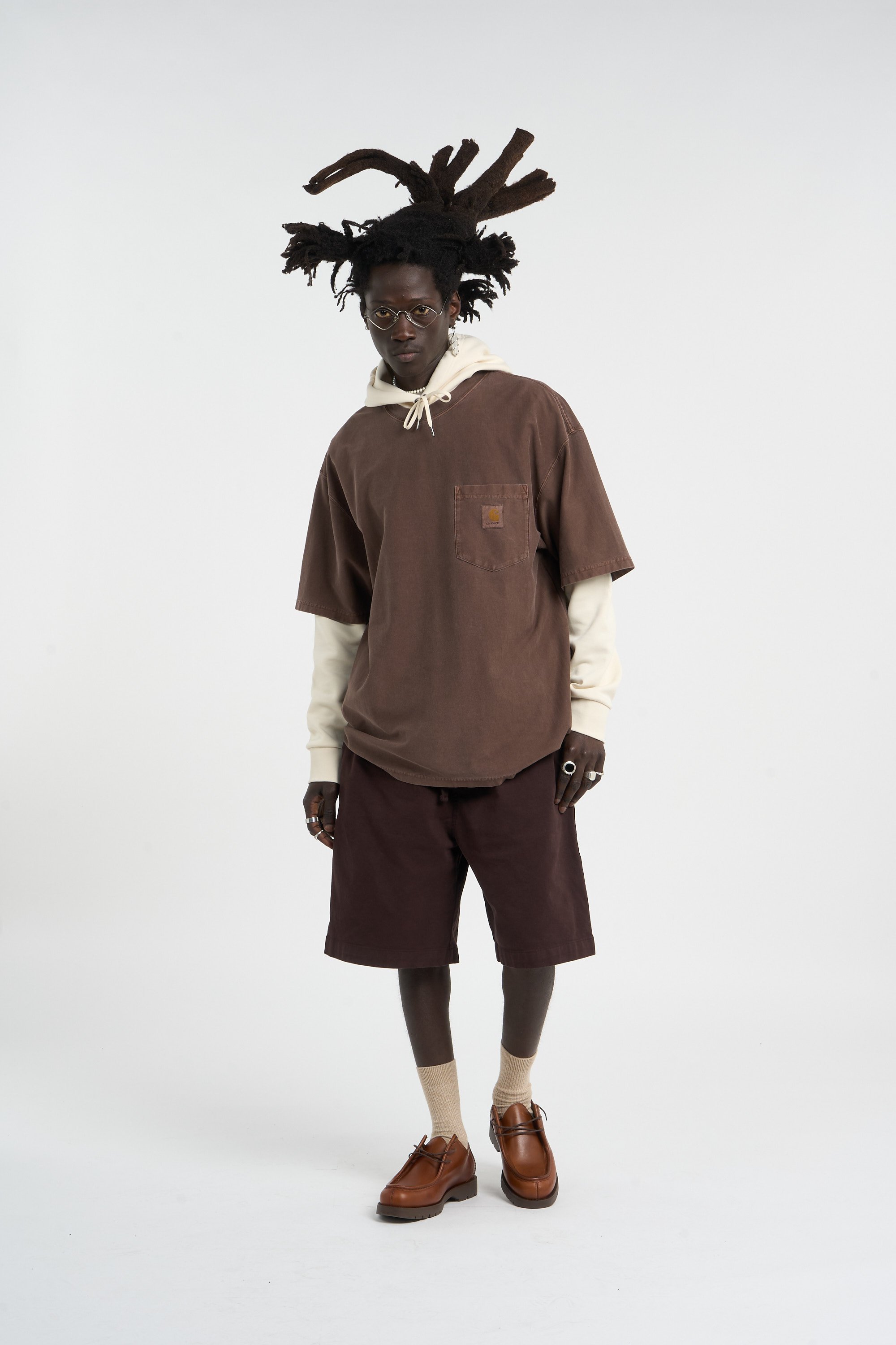 T-shirt loose pocket CARHARTT WIP Marron