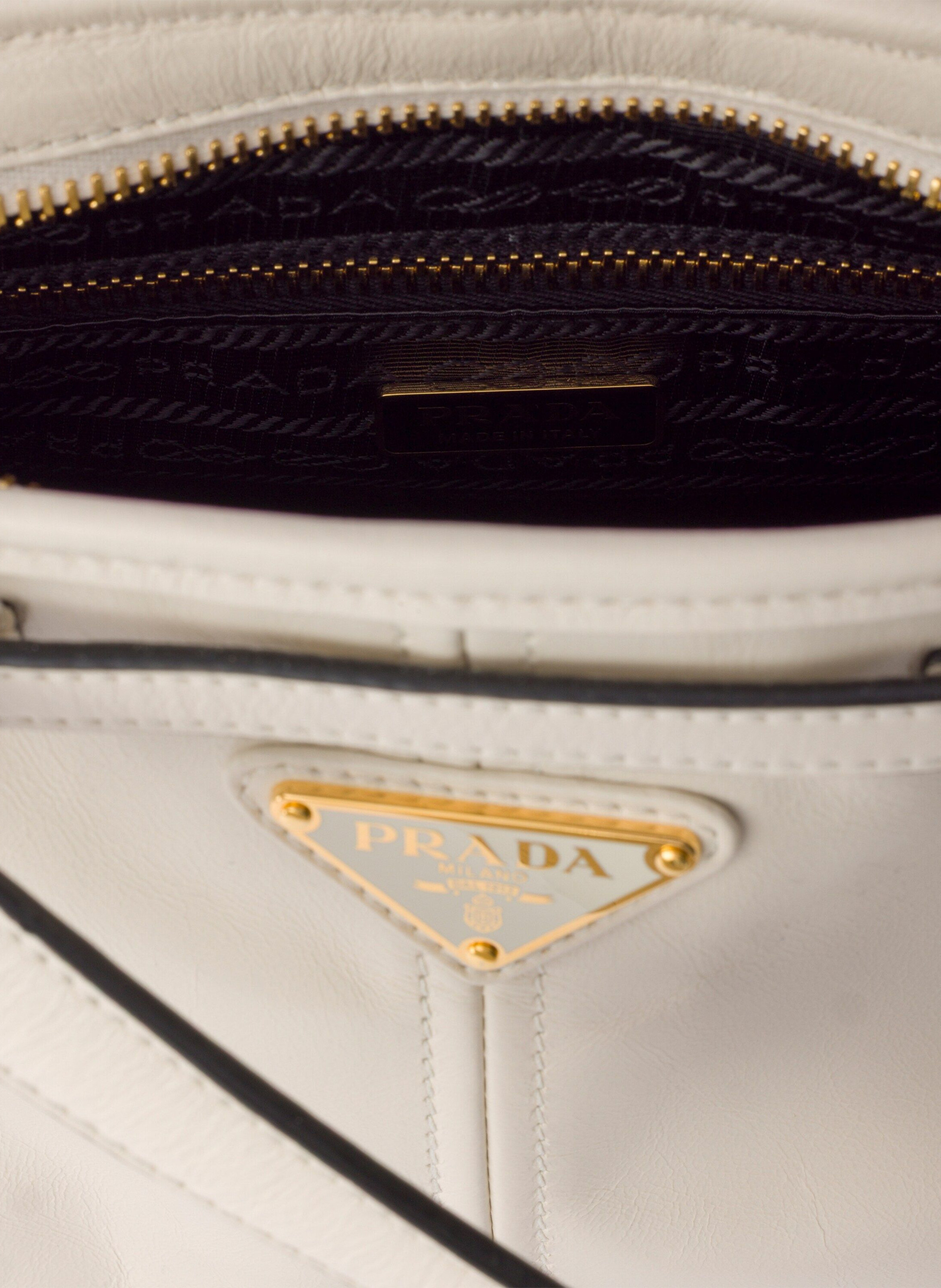 Petit sac à main prada bonnie en cuir PRADA Blanc