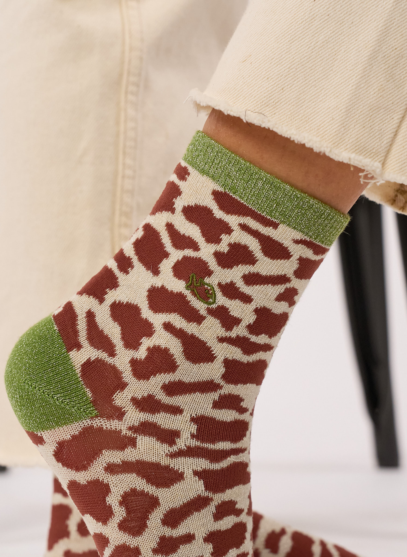 Chaussettes en coton peigné vache BILLYBELT Marron