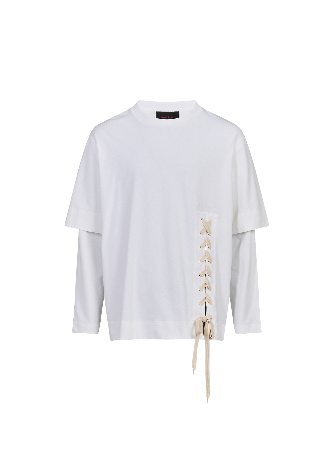 T-shirt ample à lacet en coton SIMONE ROCHA Beige