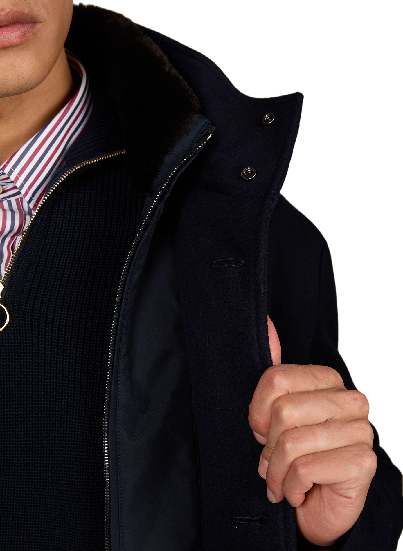 Mid-length cashmere parka PAUL & SHARK Blue