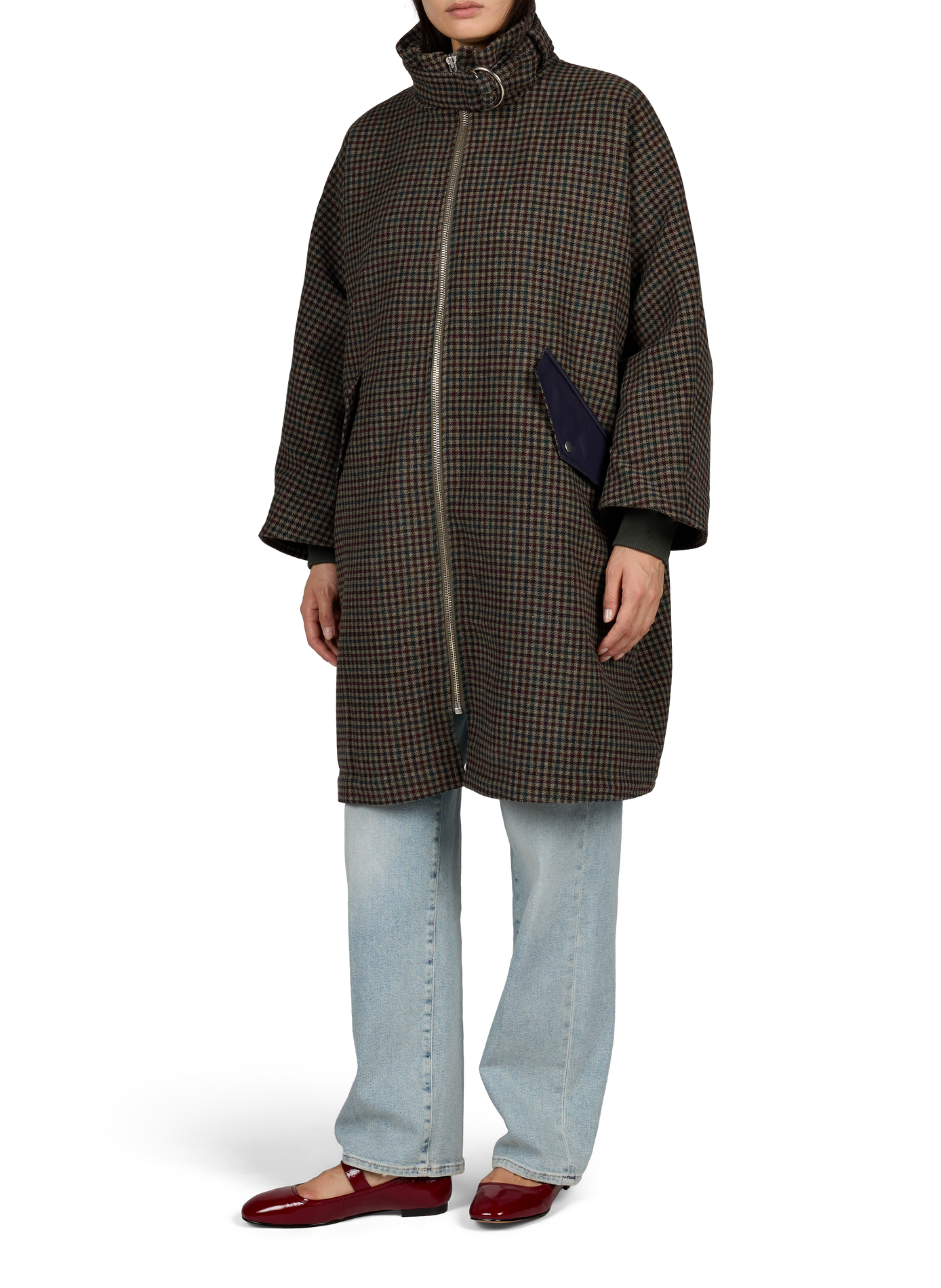 Houndstooth wool coat BELLEROSE Brown