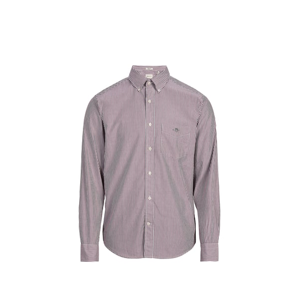 Chemise regular-fit col américain rayée en coton Chemise regular-fit col américain rayée en coton