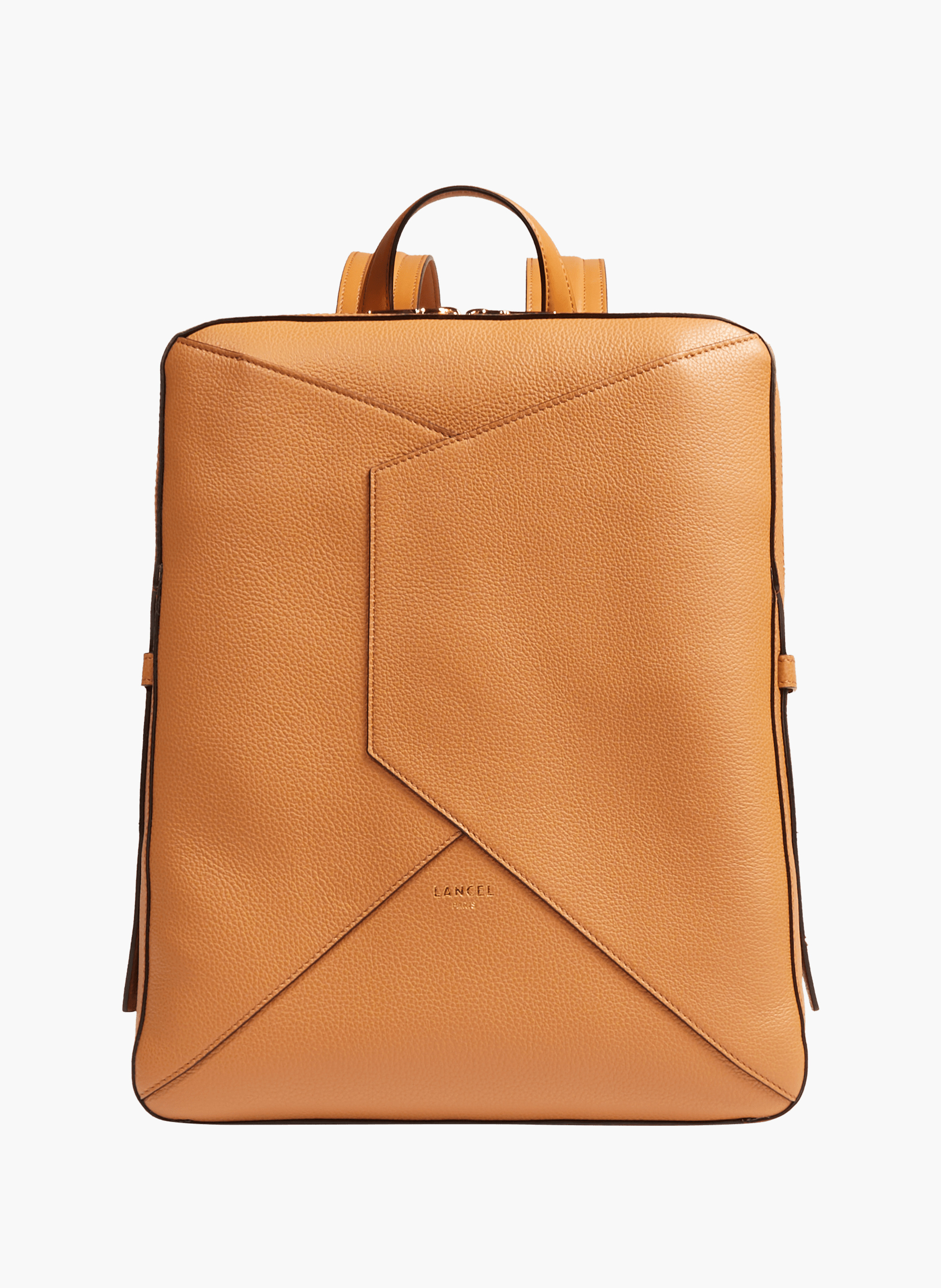 Sac à dos zippé 14' enveloppe de lancel en cuir LANCEL Marron