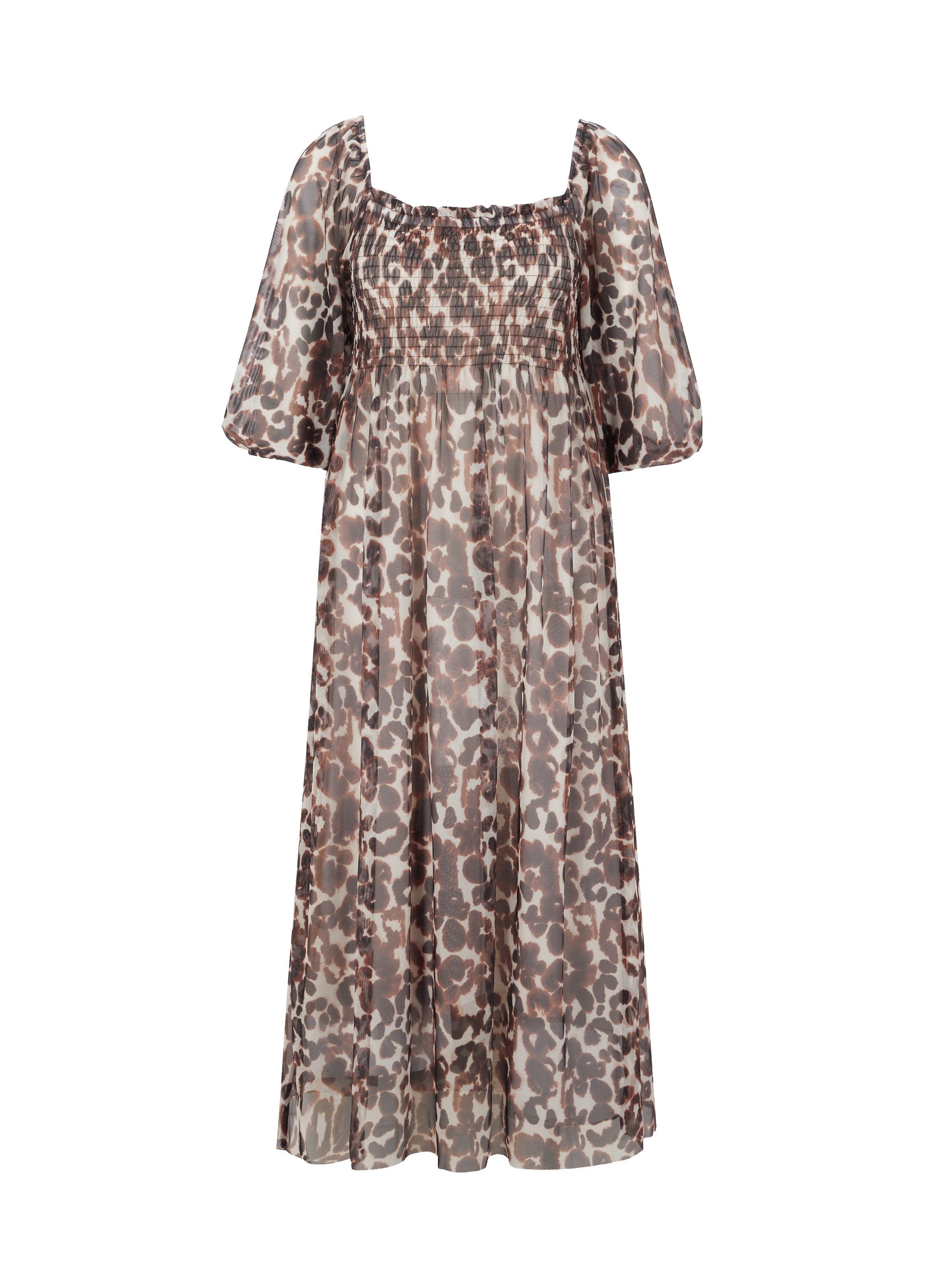 BAUM UND PFERDGARTEN Juditta mesh midi dress Brown