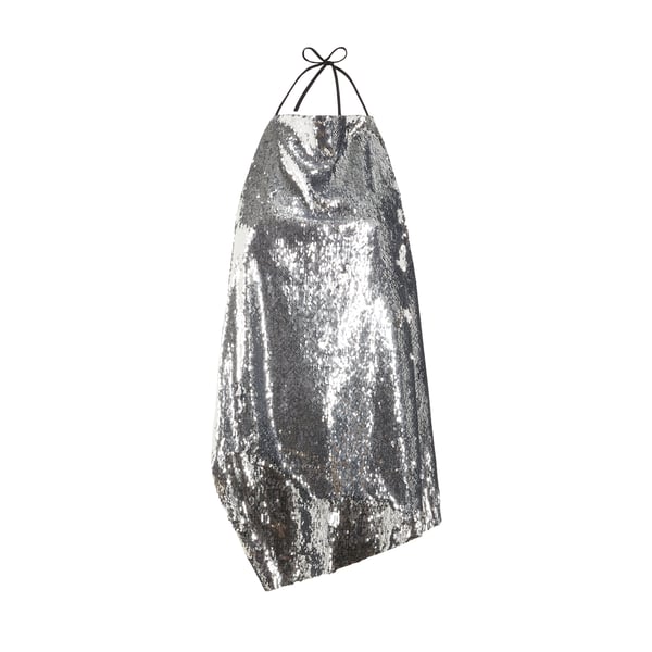 Marques' Almeida Asymmetrical Sequin Top In Argent