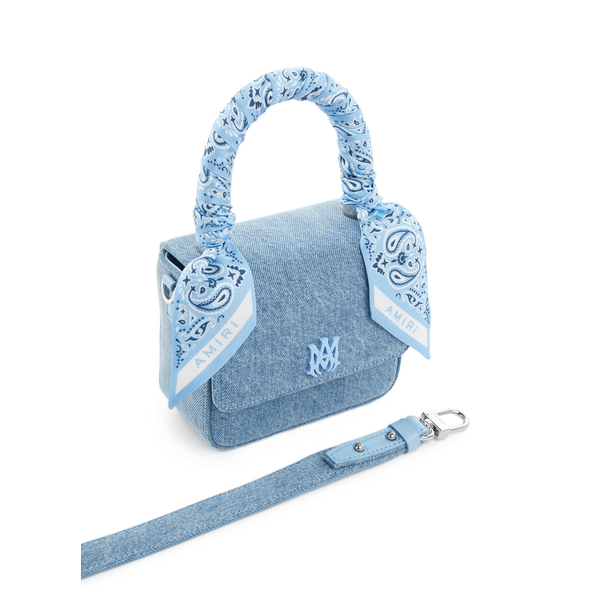 Amiri Denim Mini Bag In Blue