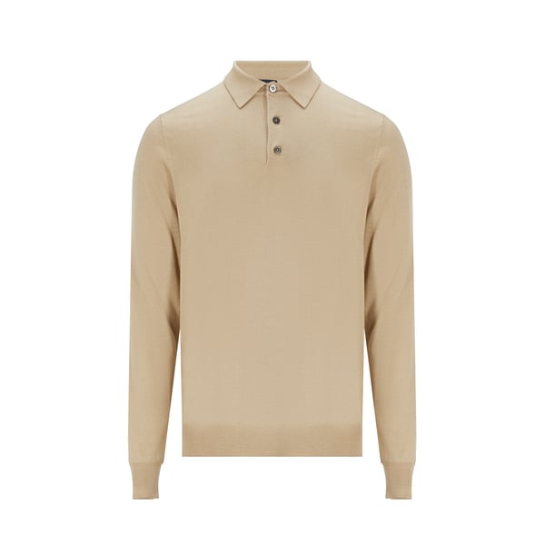 Polo manches longues en laine et soie