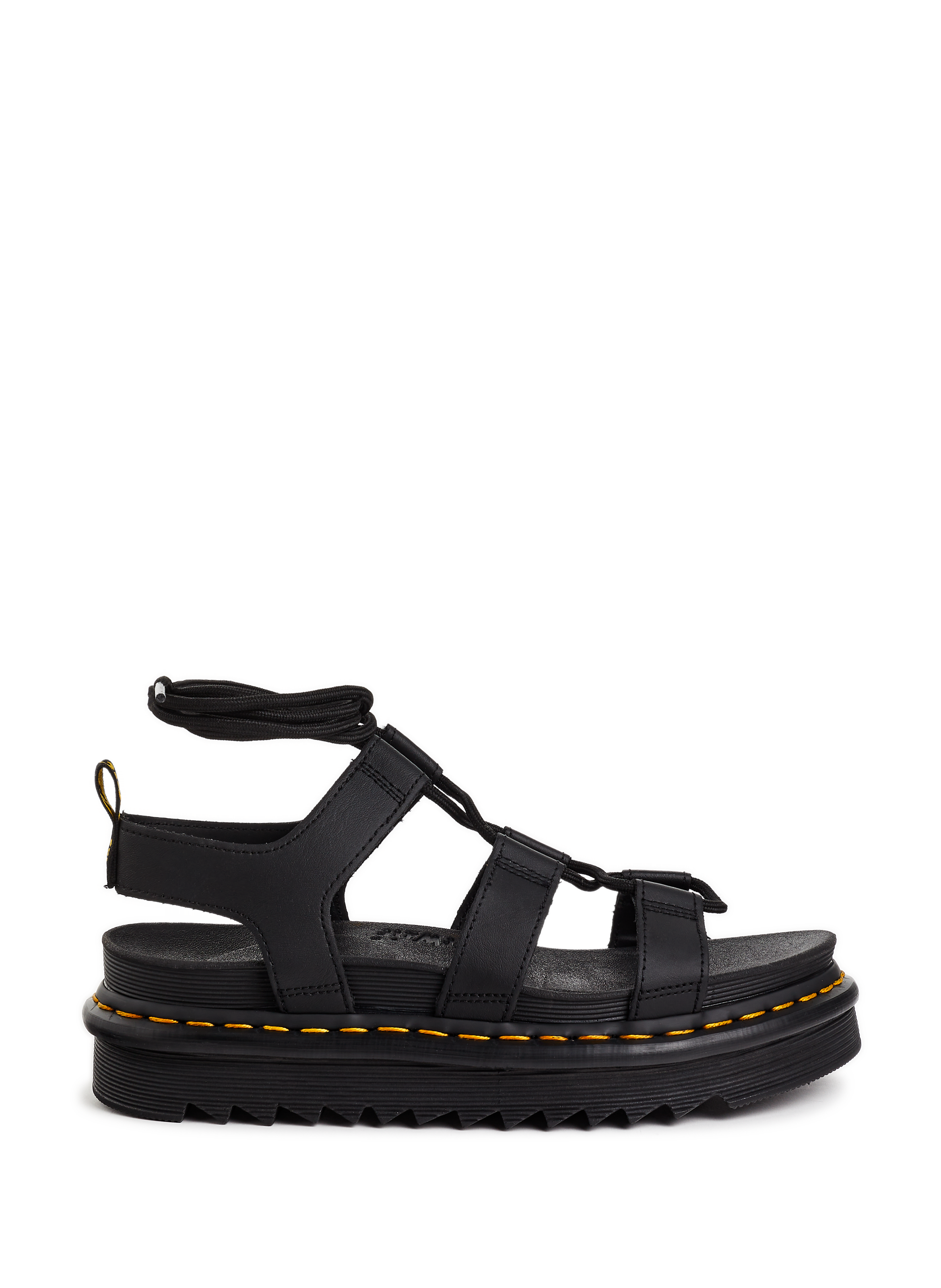 DR. MARTENS Sandales plates Nartilla en cuir Noir