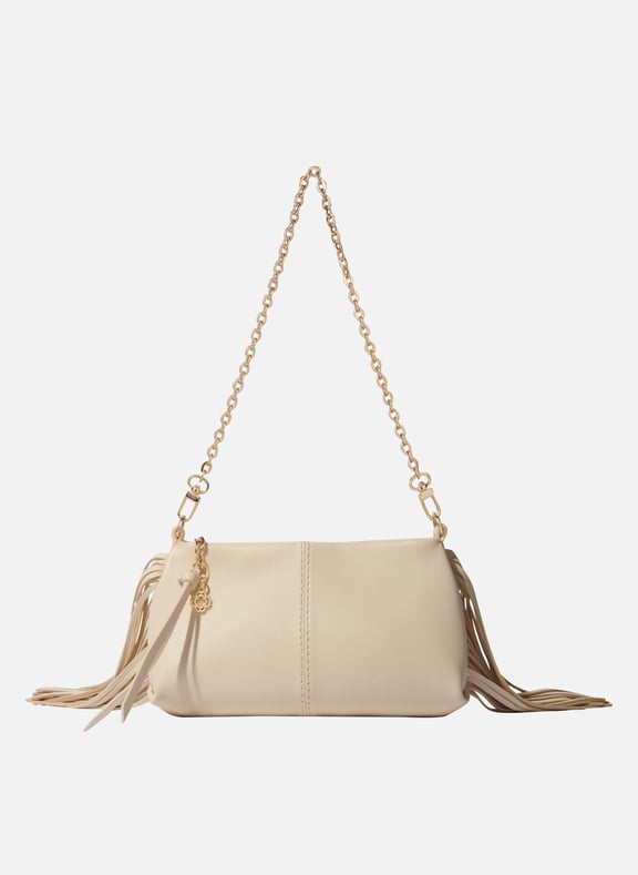 Sac porté épaule en cuir miss m pouch Blanc by MAJE MAJE Sac porté épaule en cuir miss m pouch Blanc