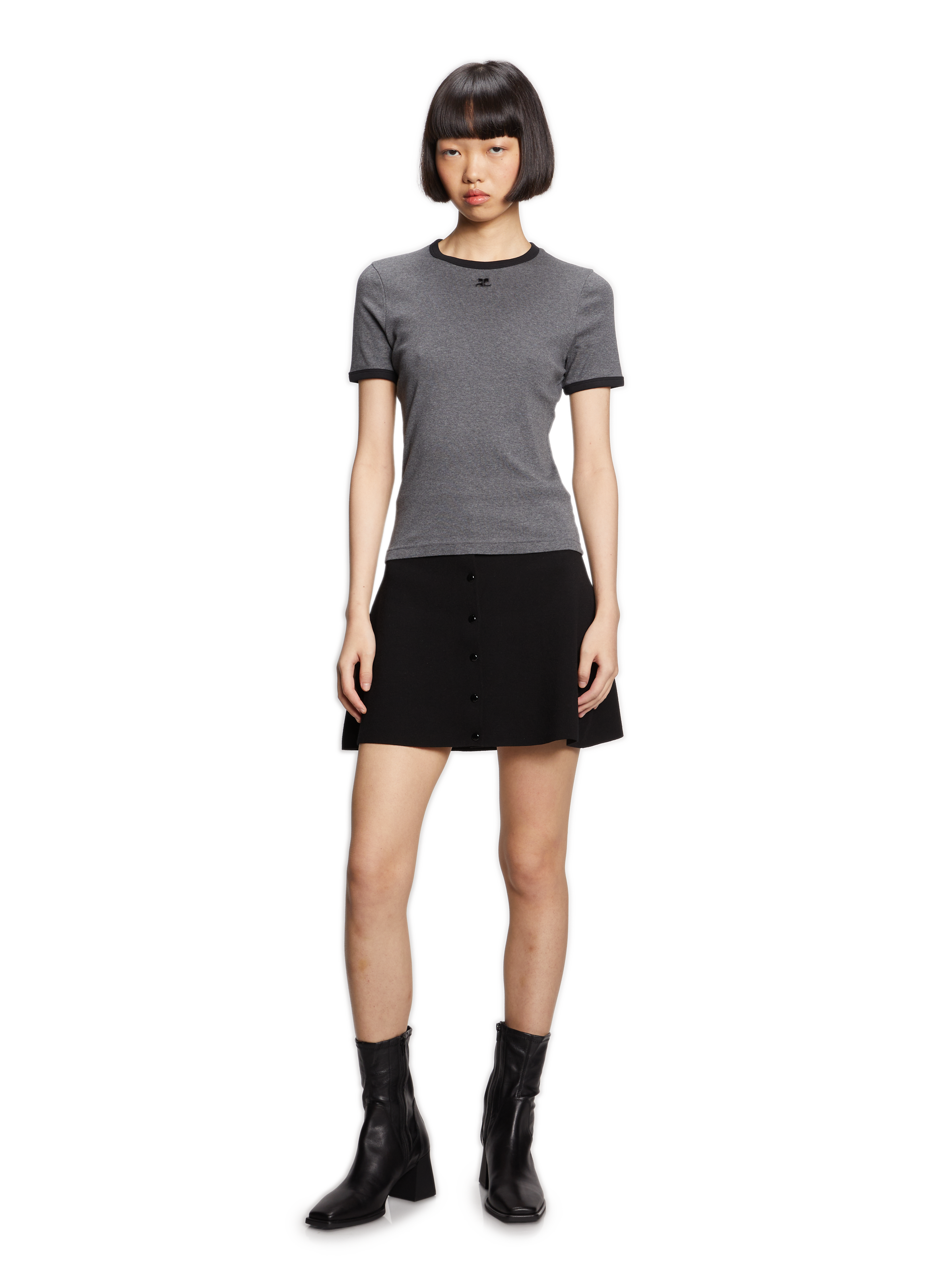 Cotton T-shirt COURRÈGES Grey