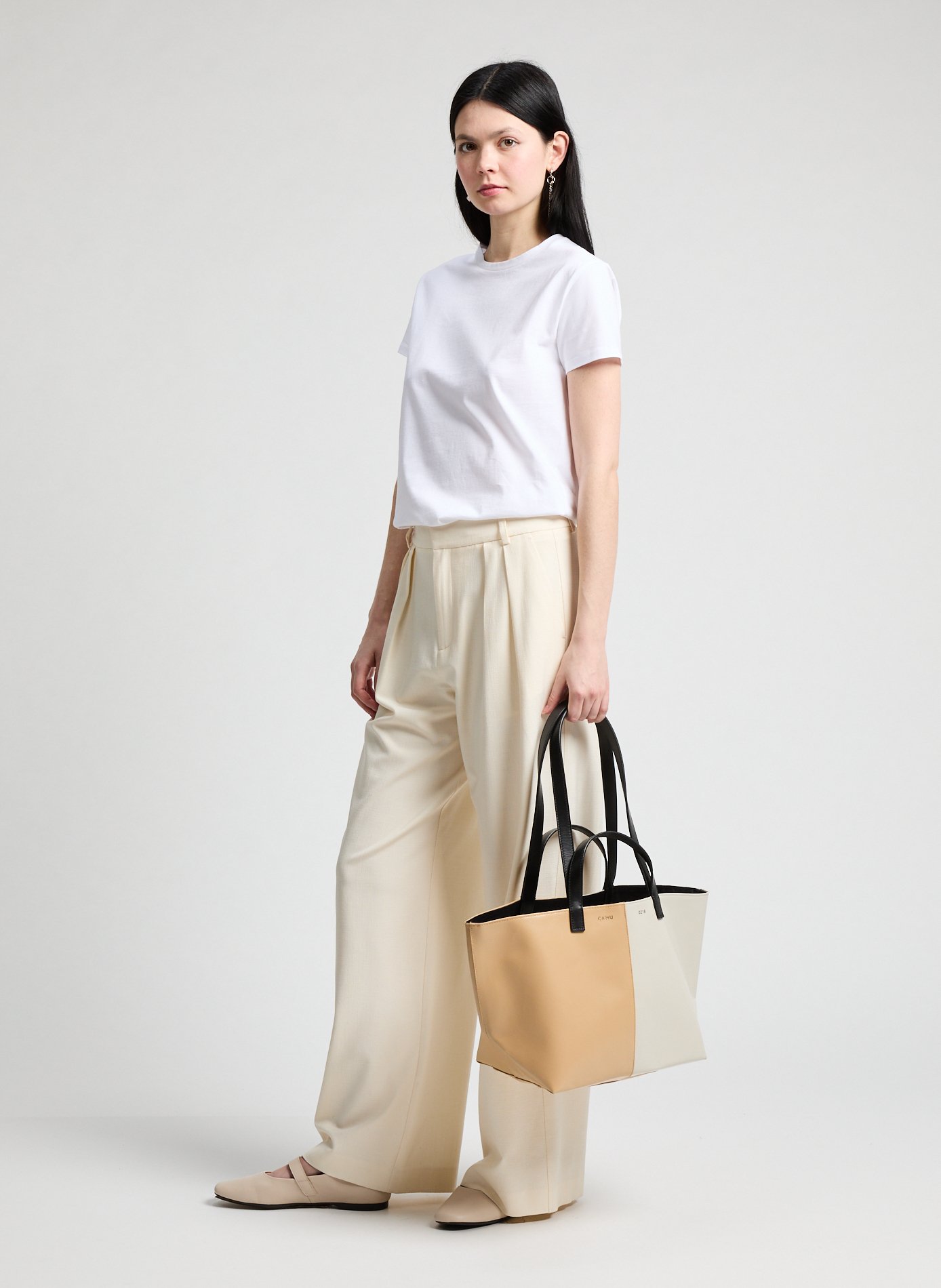 T-shirt Eqla col rond en coton SAISON 1865 Blanc