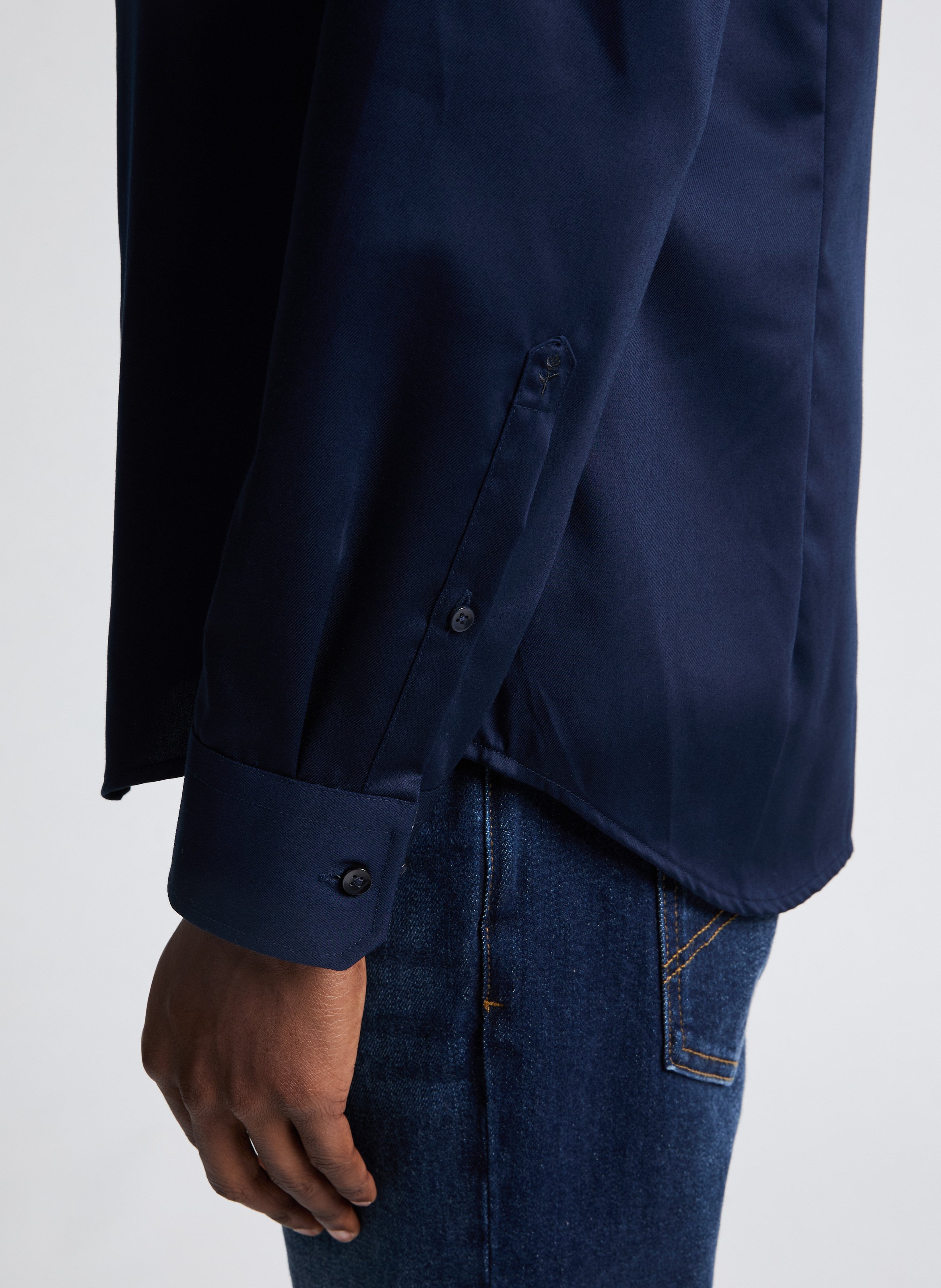 Chemise slim en coton SEIDENSTICKER Bleu