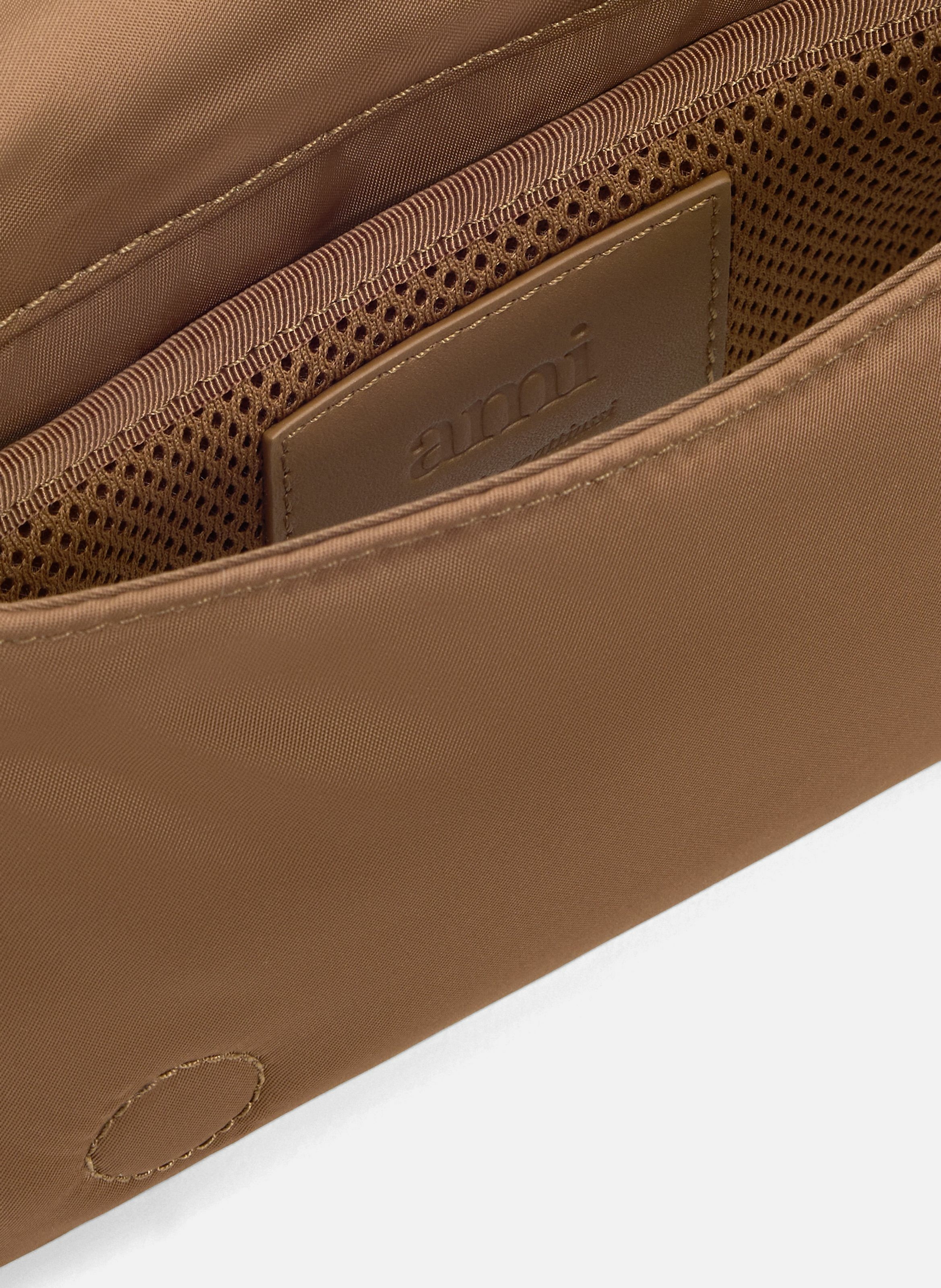 Sac lunch box marcel unisexe en nylon AMI PARIS Marron