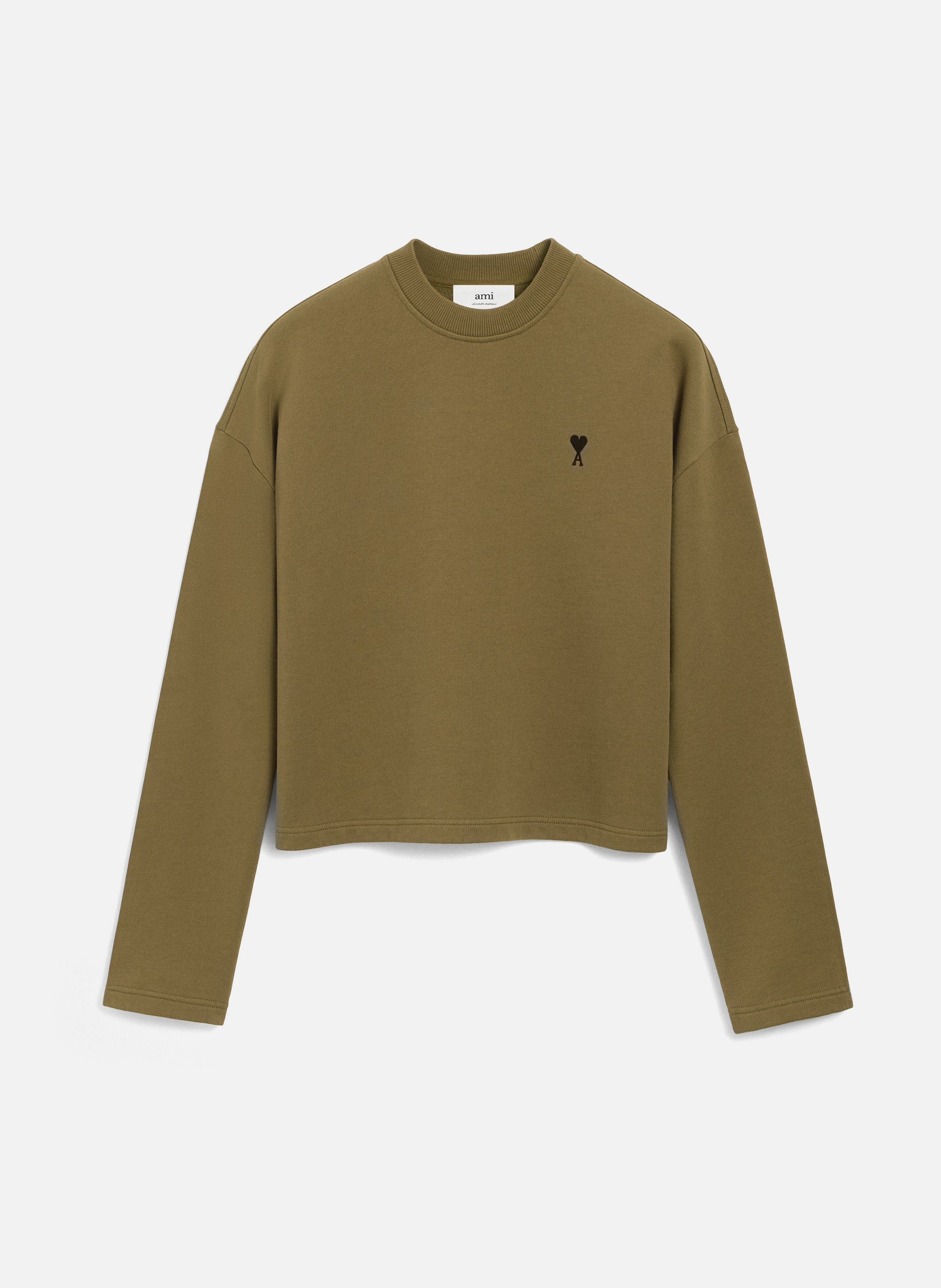 Sweatshirt ami de coeur contrasté en coton AMI PARIS Vert