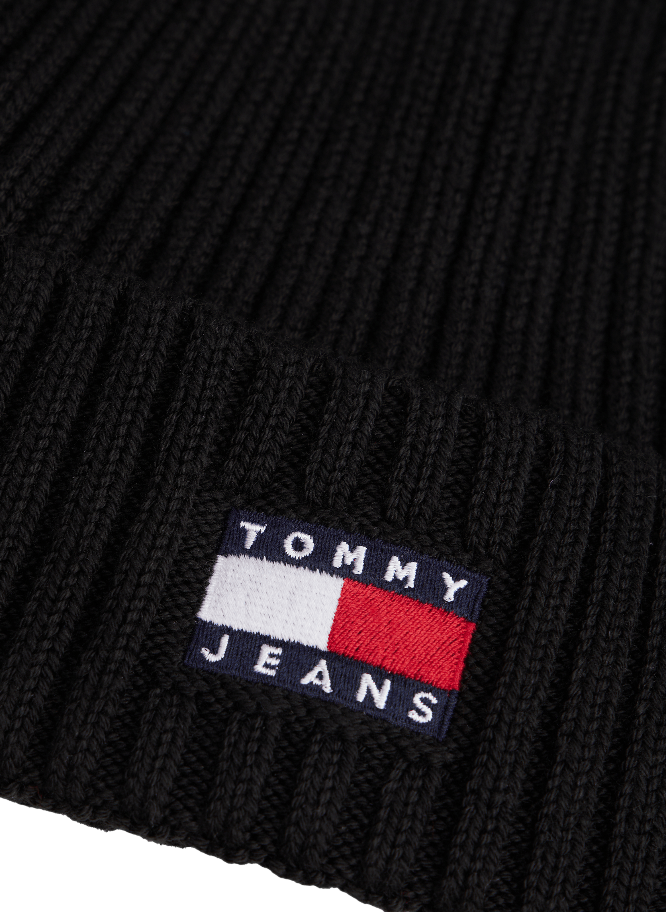 Heritage Ribbed Logo Beanie TOMMY HILFIGER Black