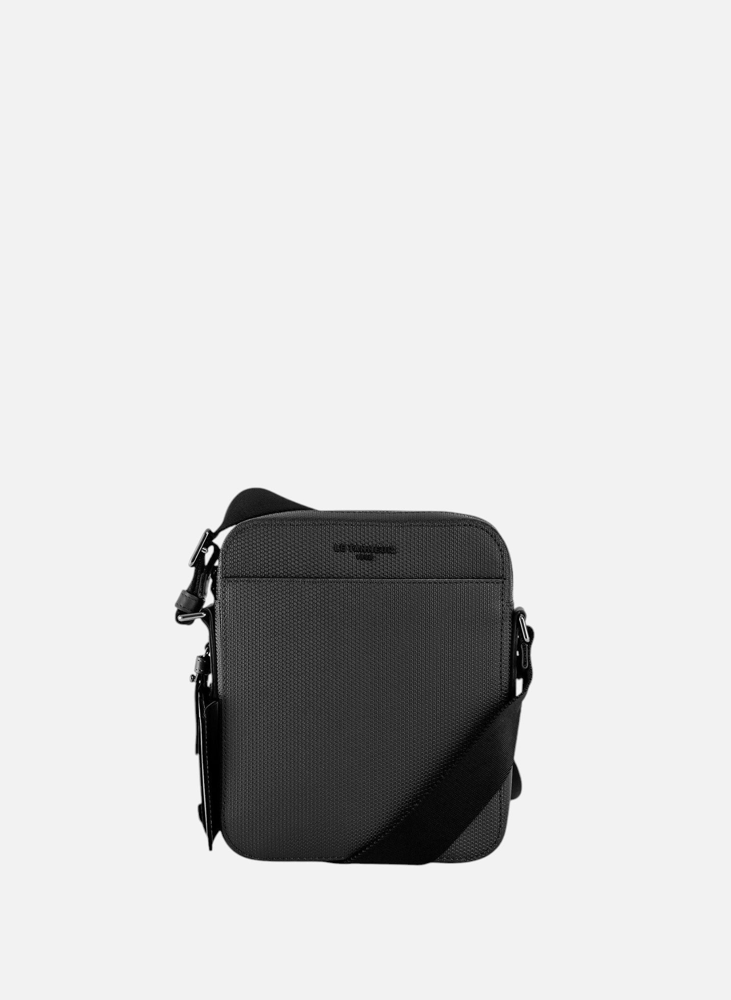 Petite sacoche zippée Emile en cuir signature T NoirLE TANNEUR