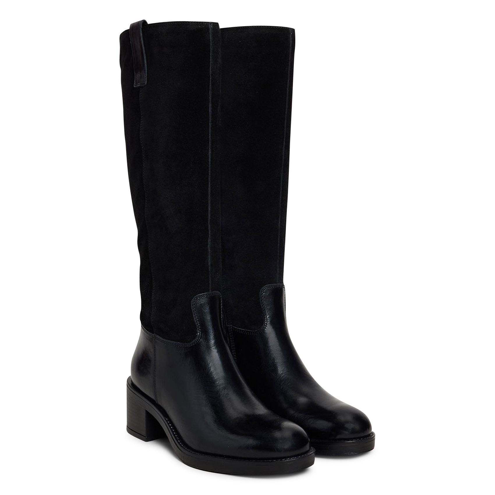 Bottes à talons en cuir claire JONAK Noir