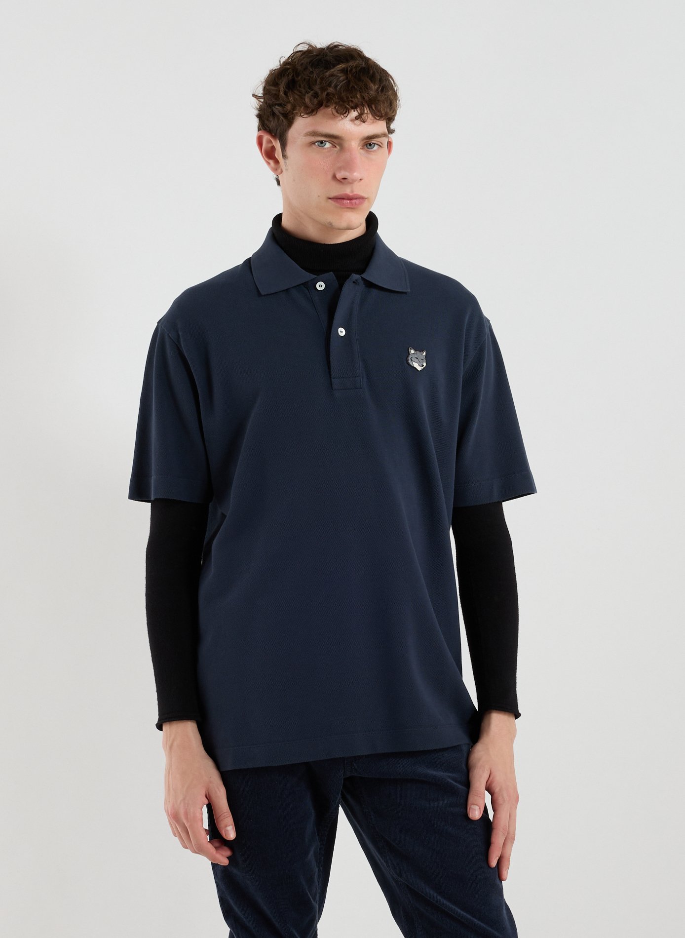 MAISON KITSUNÉ Polo en coton Bleu