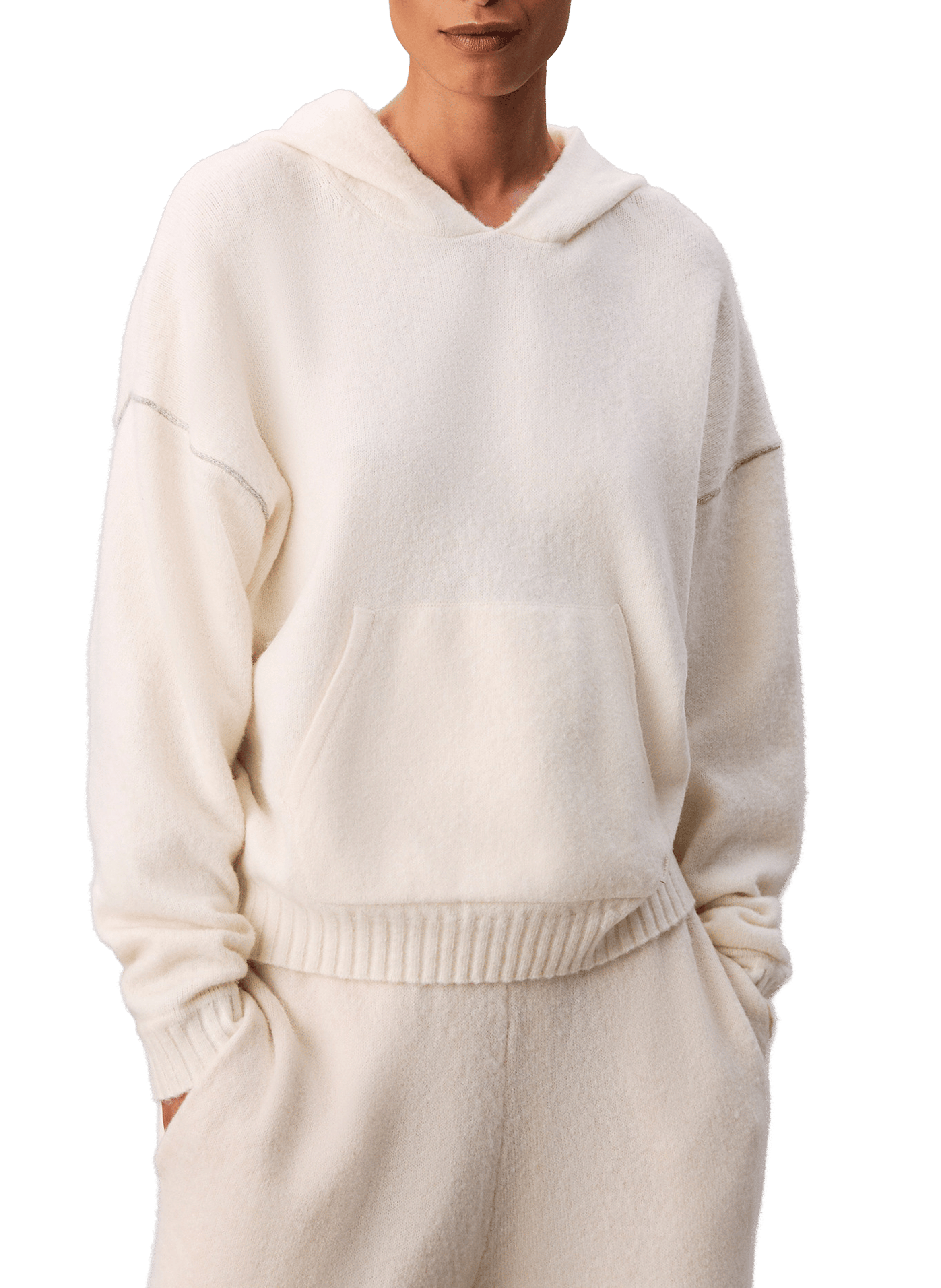 CALVIN KLEIN Pull droit à capuche  Beige