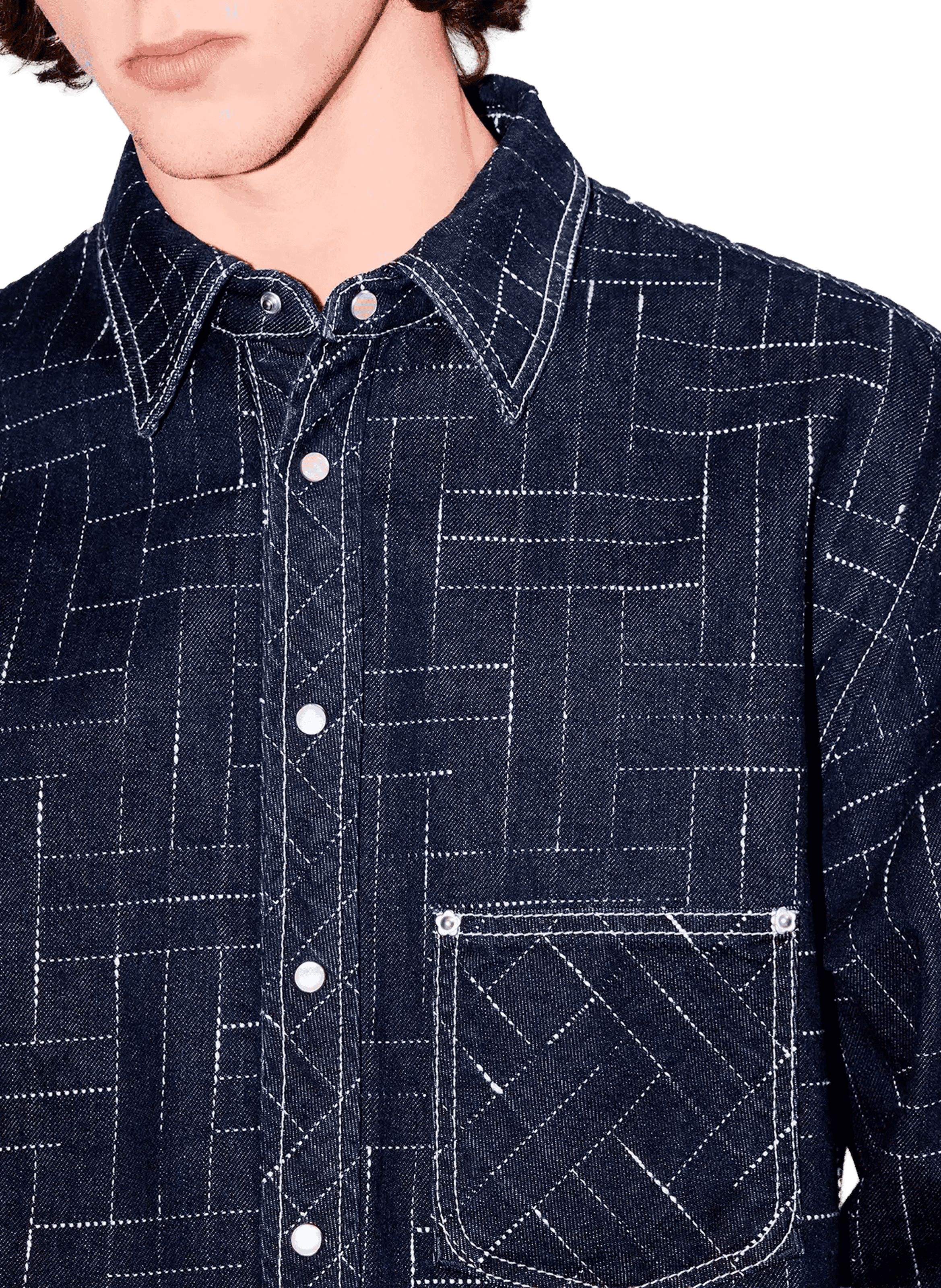 Bleached denim Shirt KENZO Blue