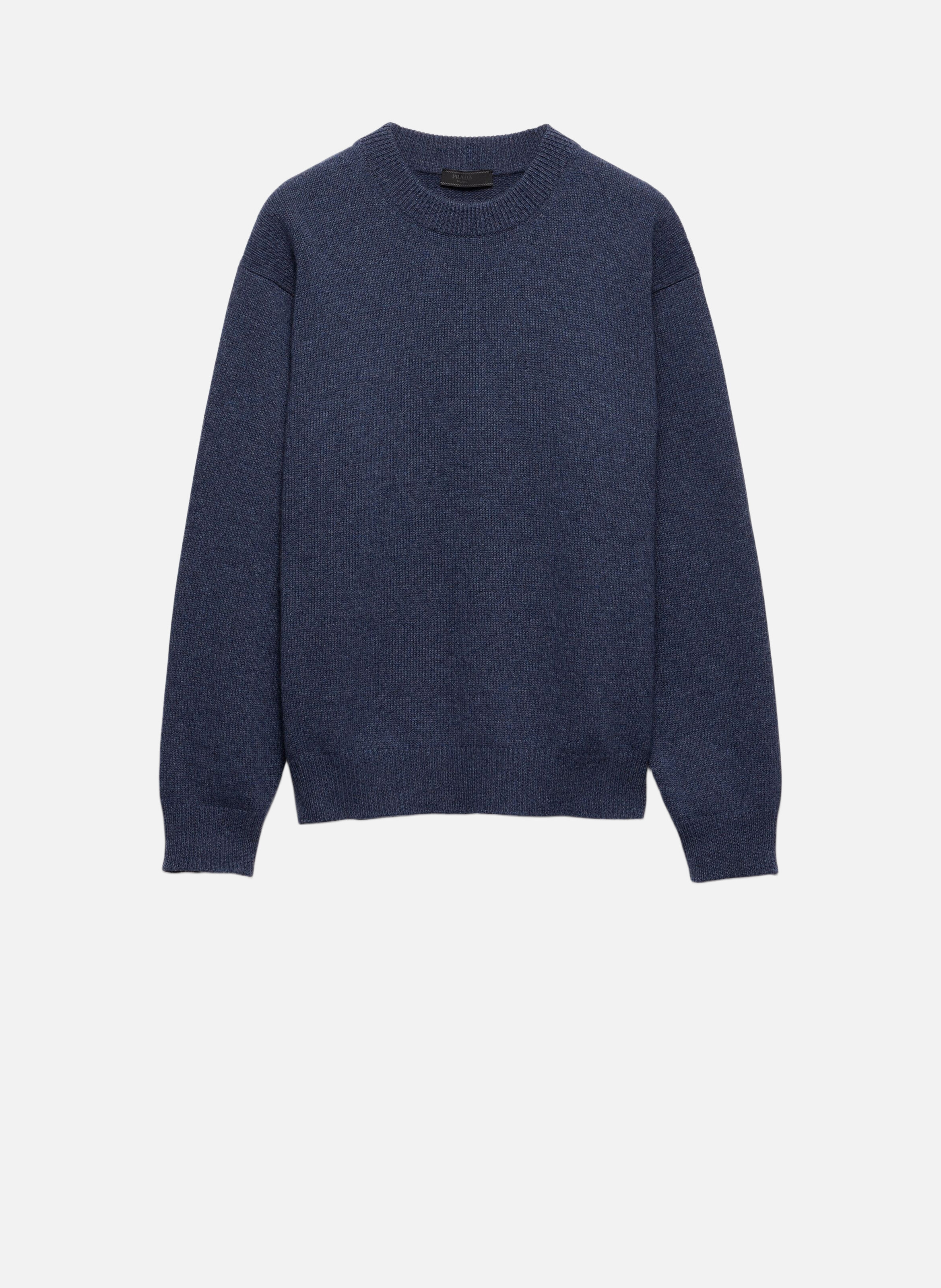 Pull à col rond en re-cashmere PRADA Bleu