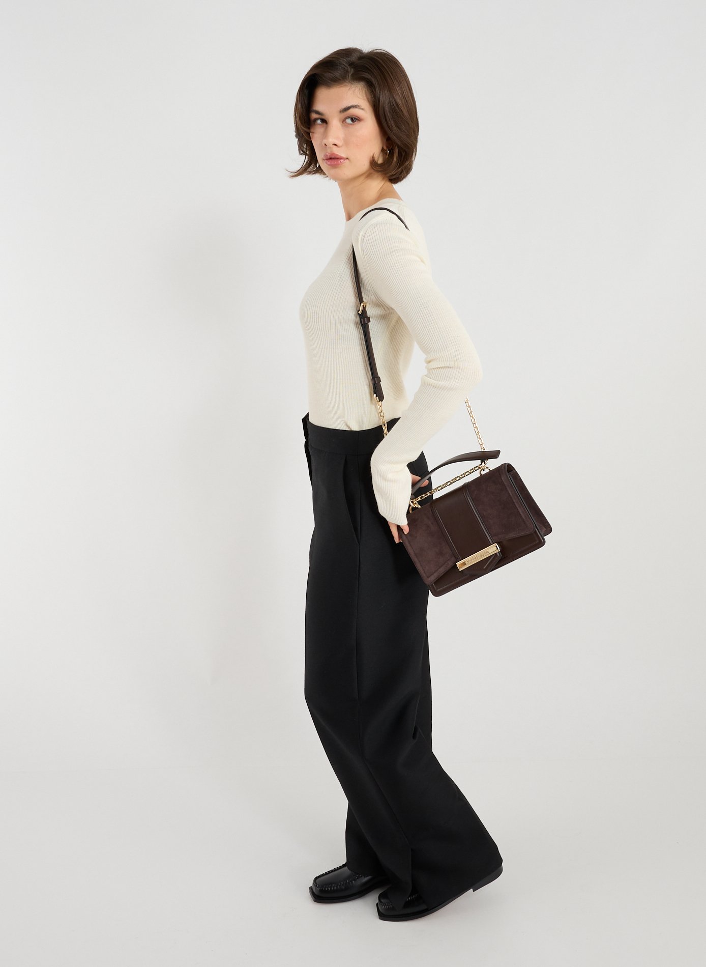 K/Nova leather handbag KARL LAGERFELD Brown