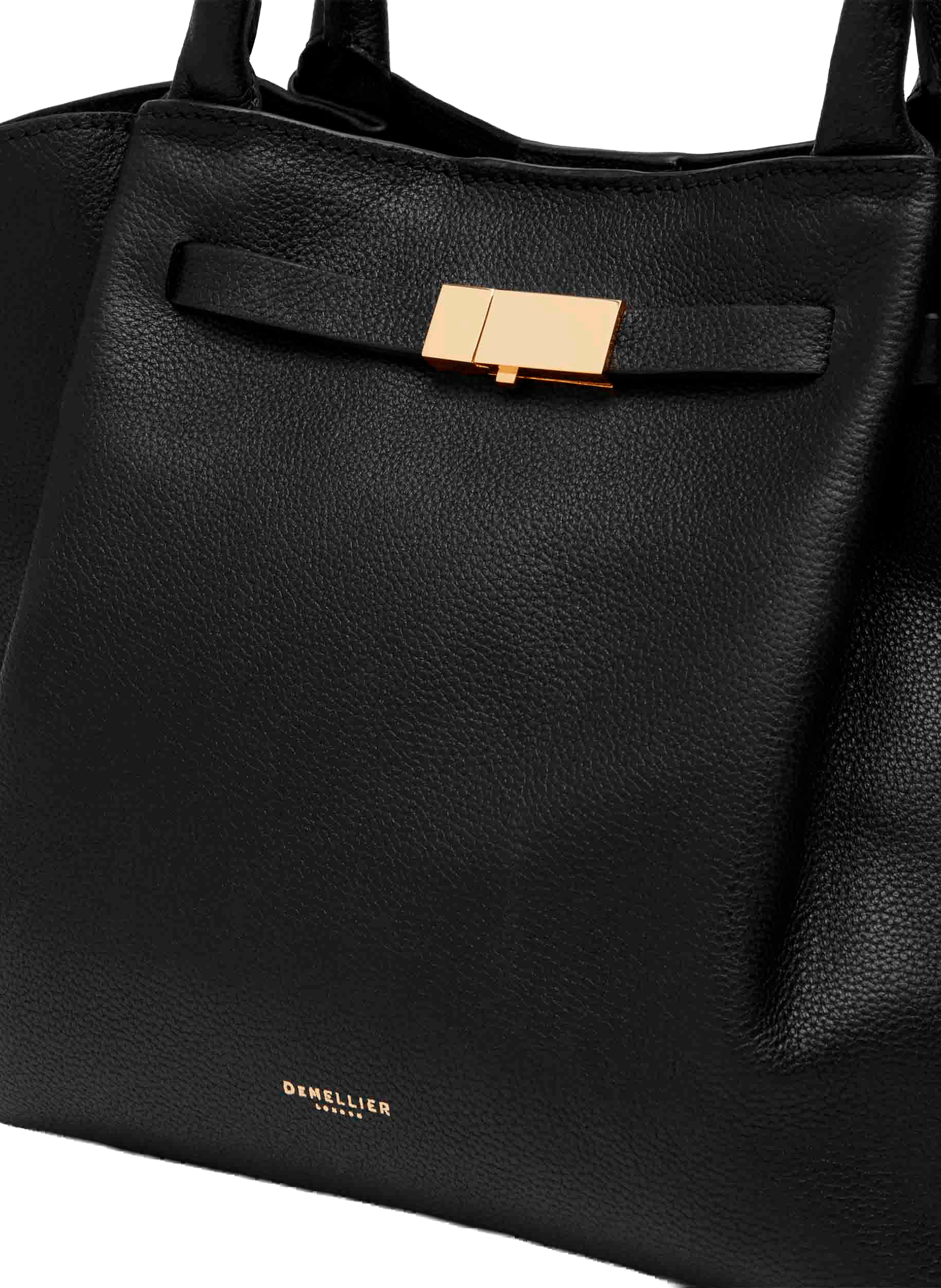 Sac à main Midi New York en cuir et coton DEMELLIER LONDON Noir