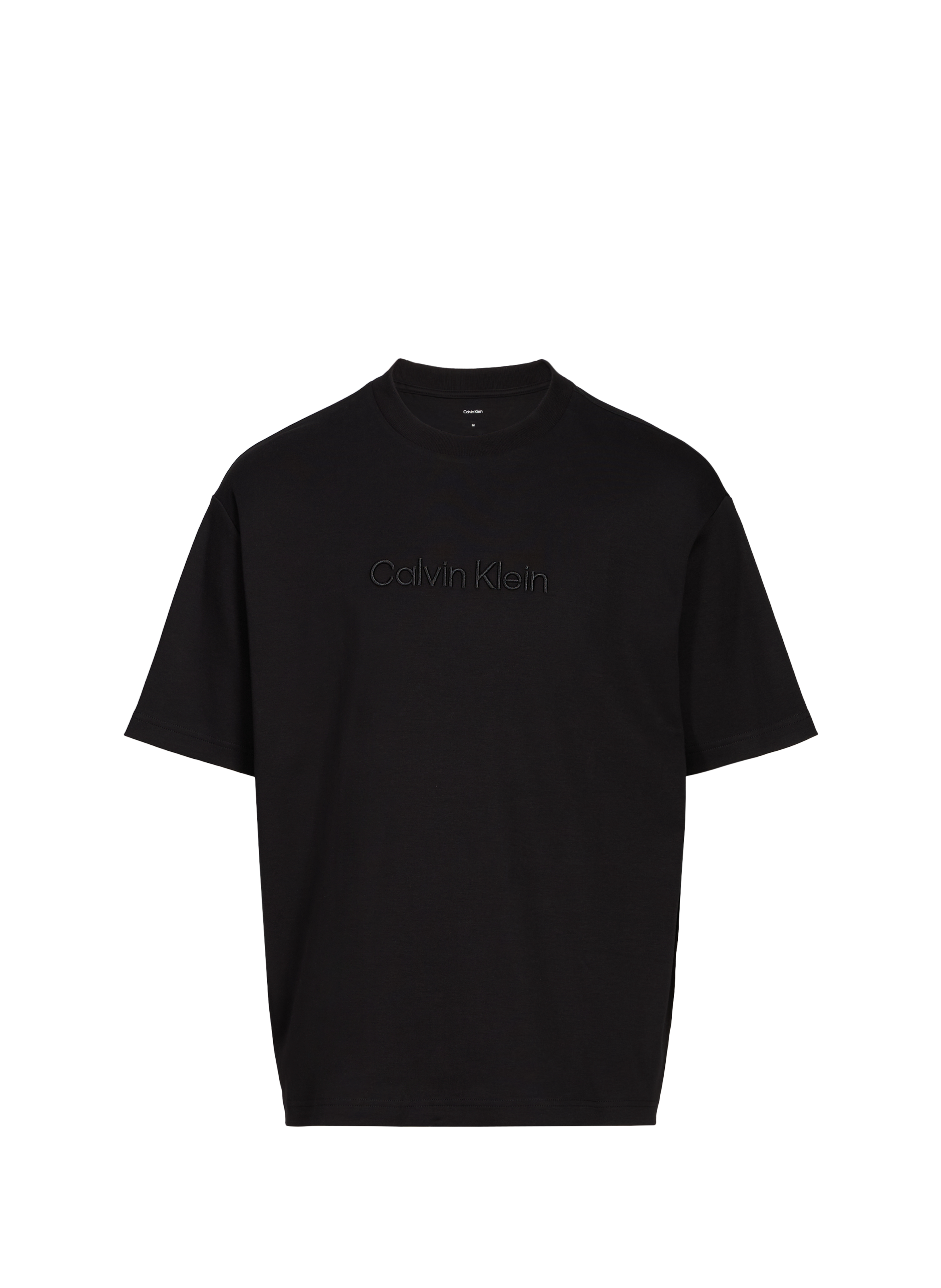 T-shirt à col rond en coton CALVIN KLEIN Noir