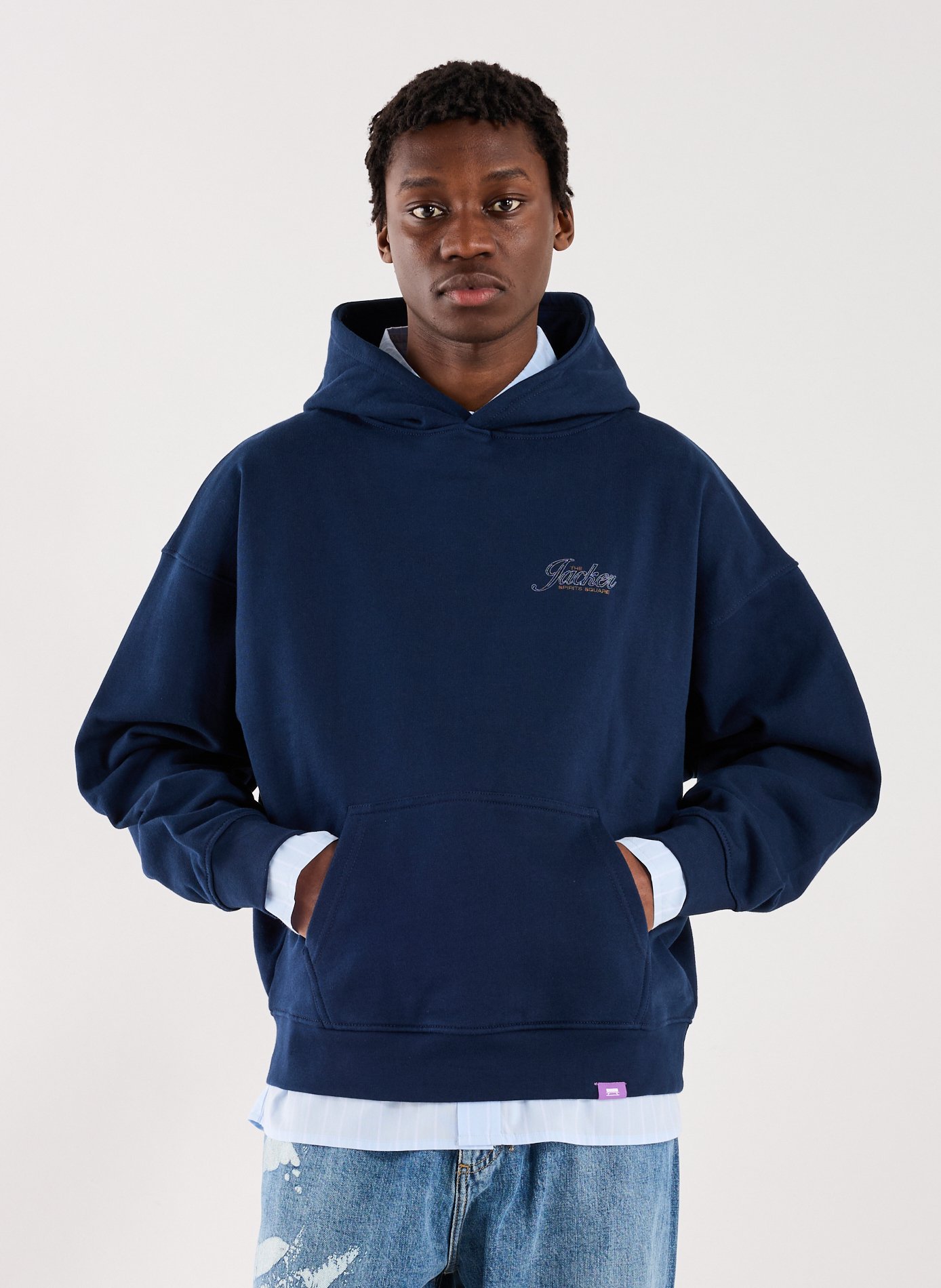 Sweat droit à capuche en coton  JACKER. Bleu