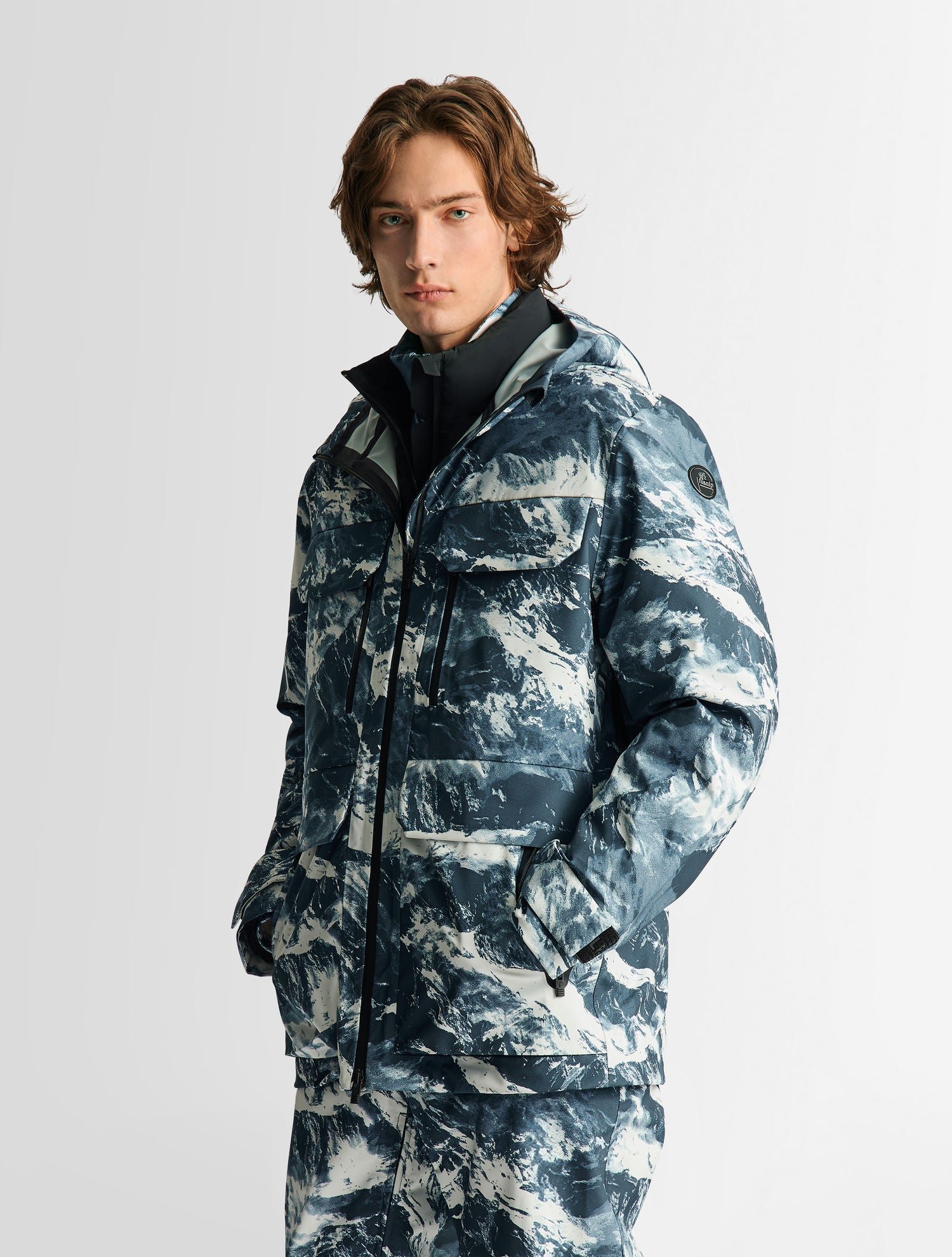 Veste de ski bromonz  mountn col montant coupe ample FUSALP Bleu