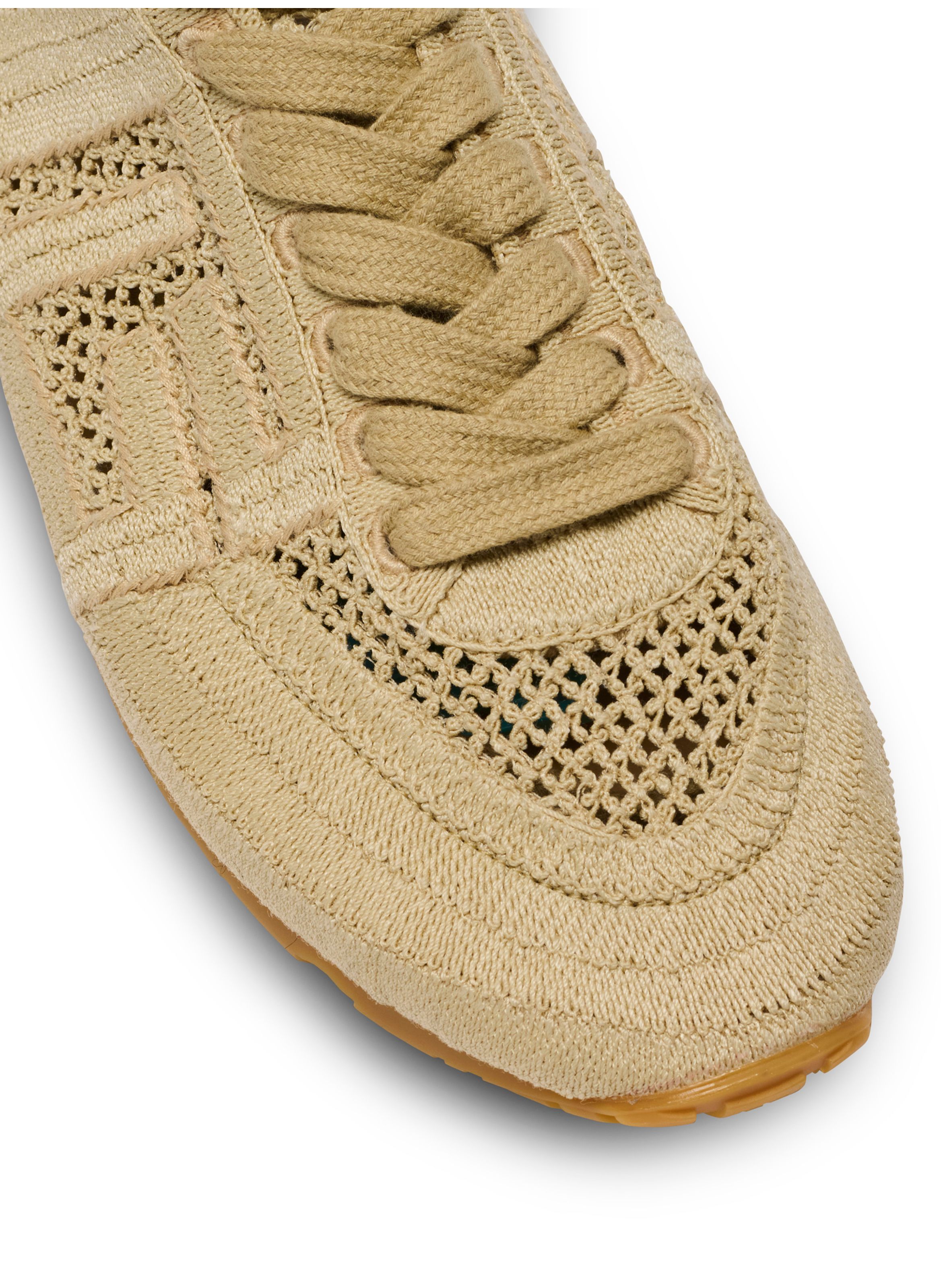 Baskets racer 45 en macramé BALMAIN Beige