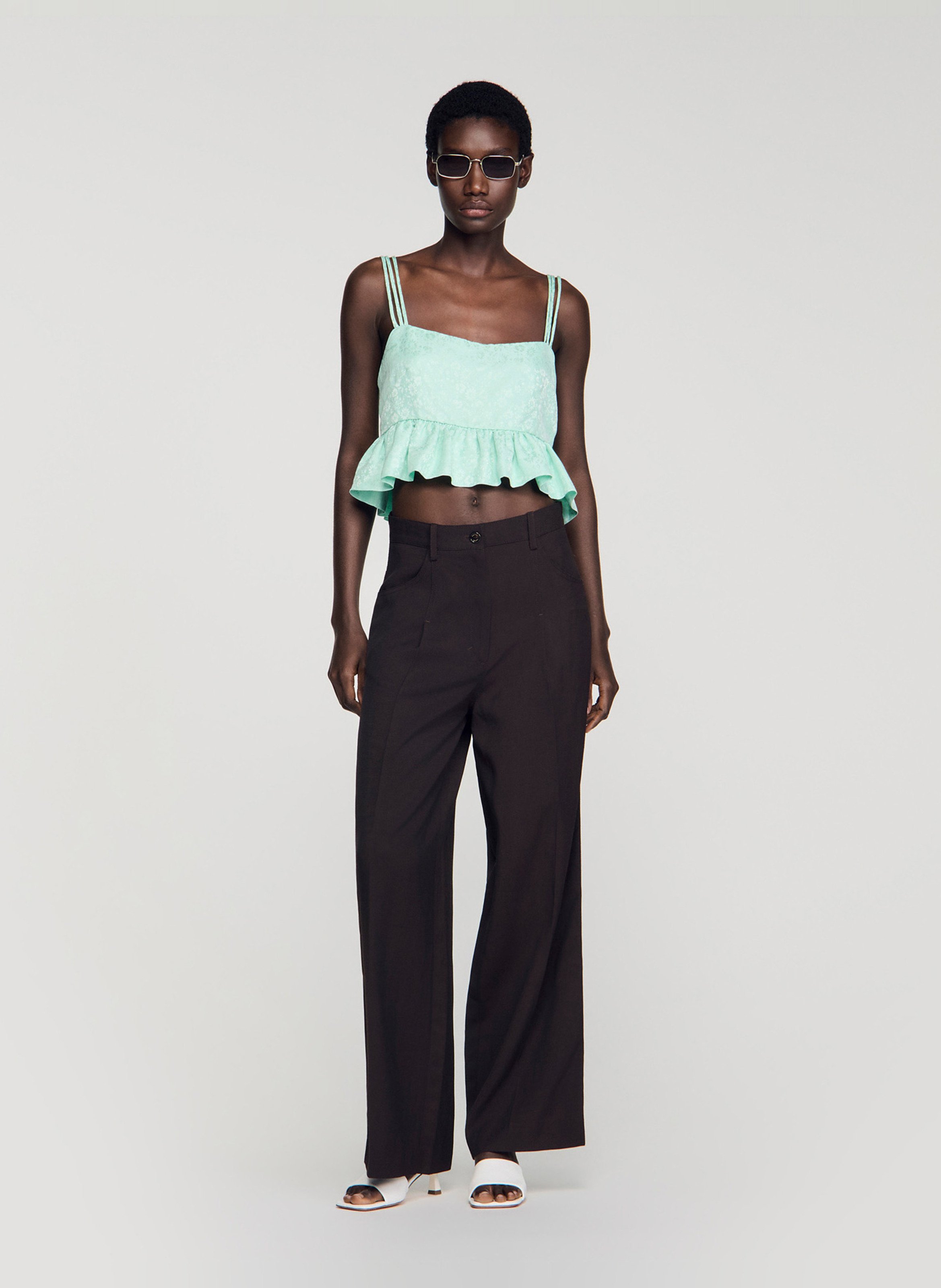 Top court jacquard SANDRO Vert