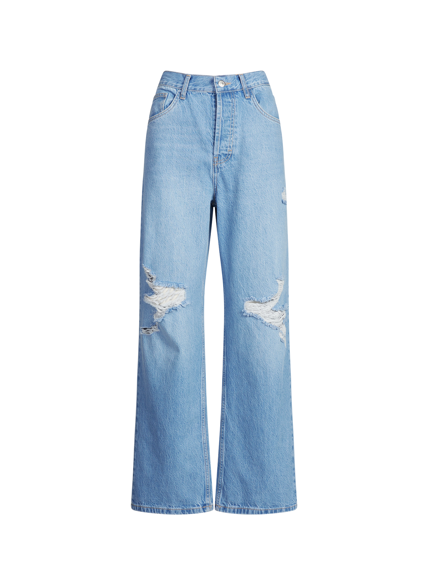 Jean droit Tscolumn en coton TOPSHOP Blue