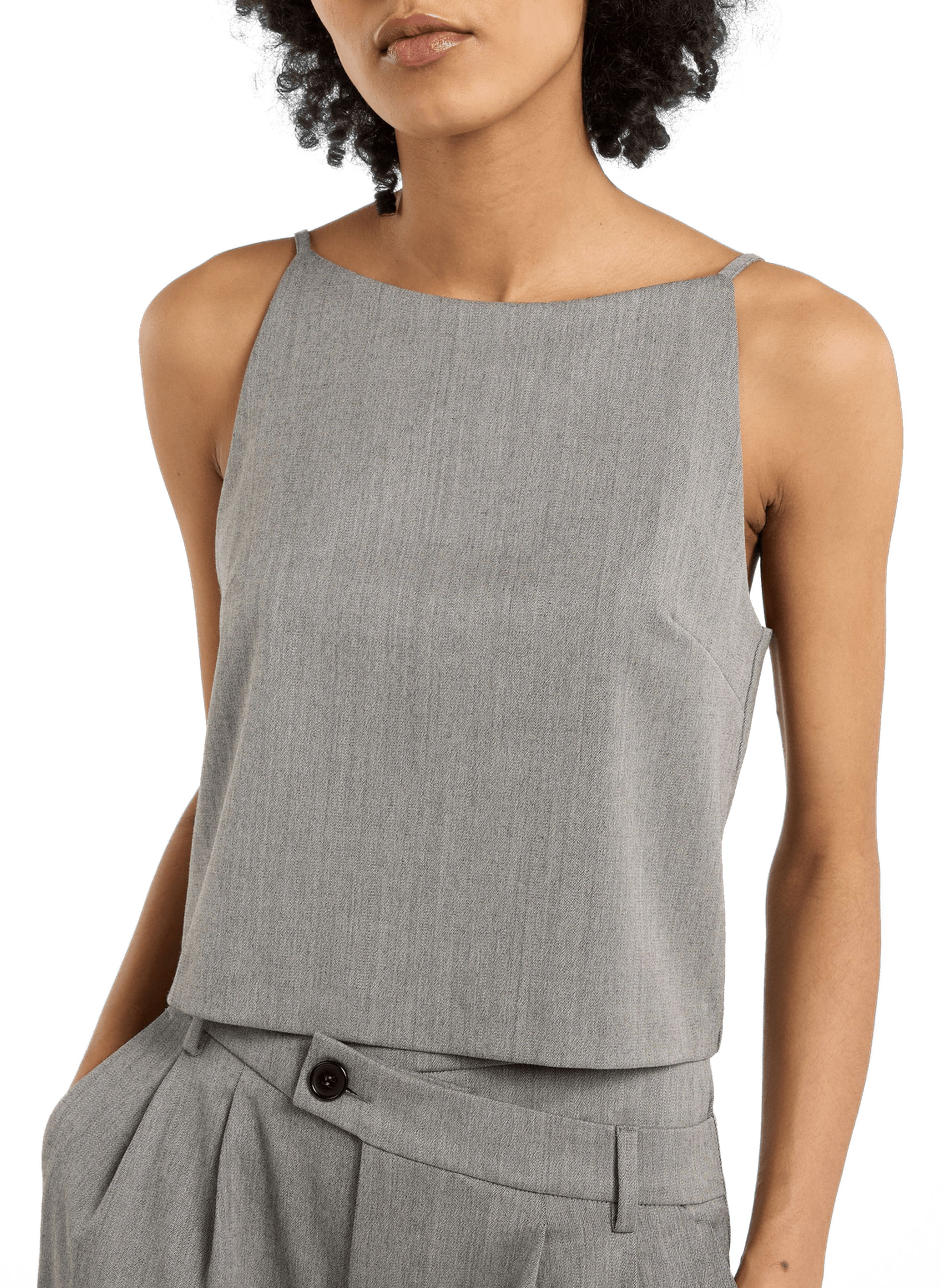 Top Vafi sans manches en laine mélangée SAISON 1865 Gris