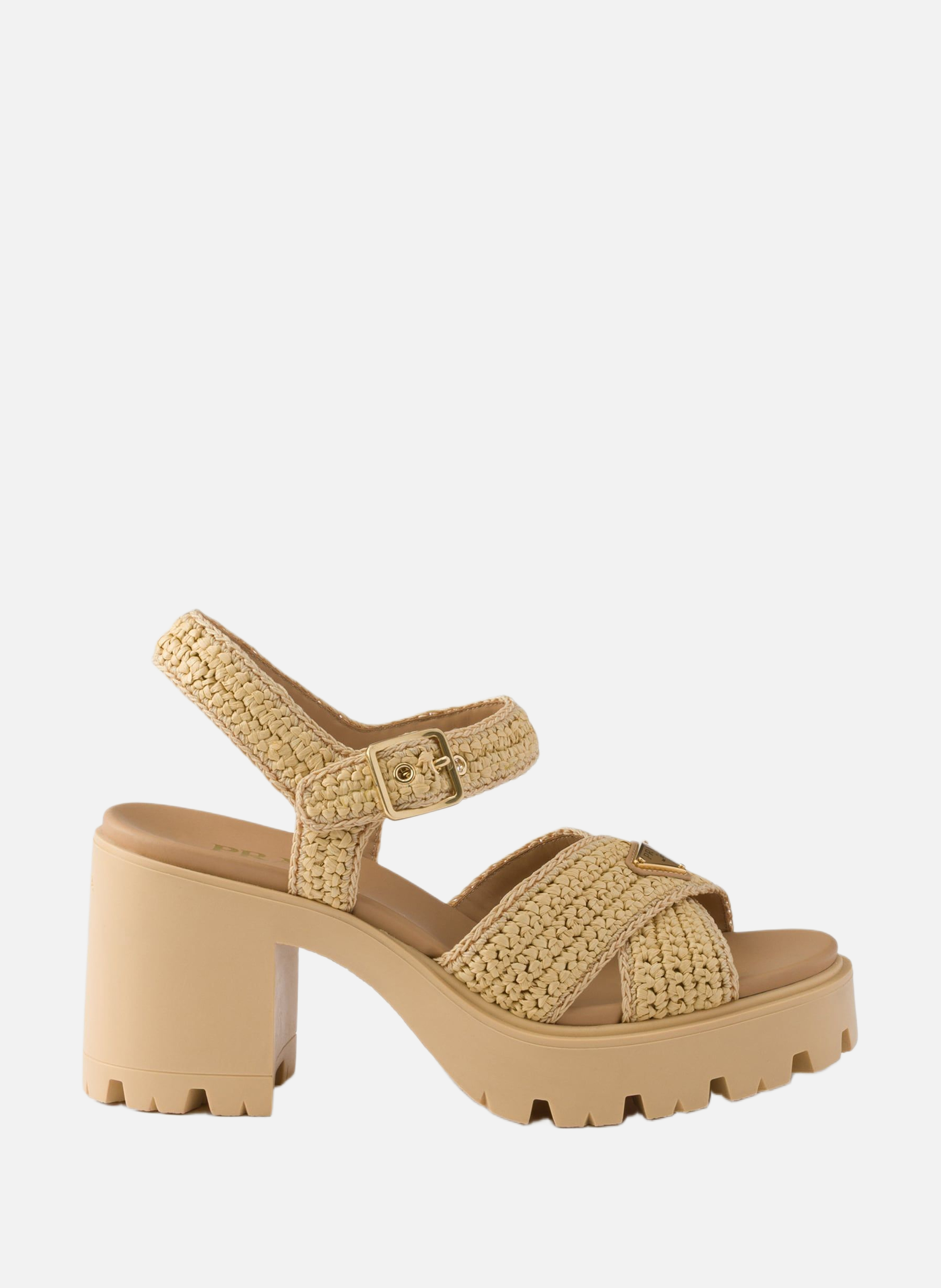 Sandales en crochet PRADA Beige