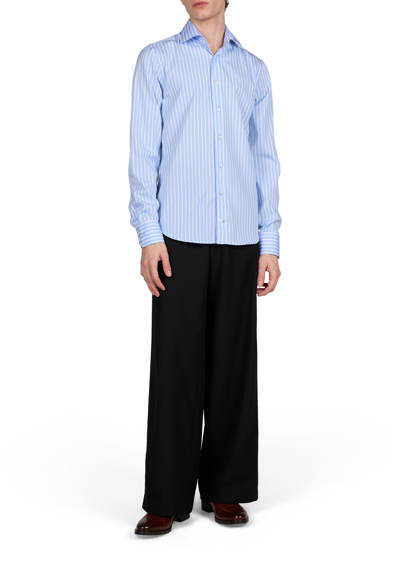 Slim striped cotton shirt VAN LAACK Blue
