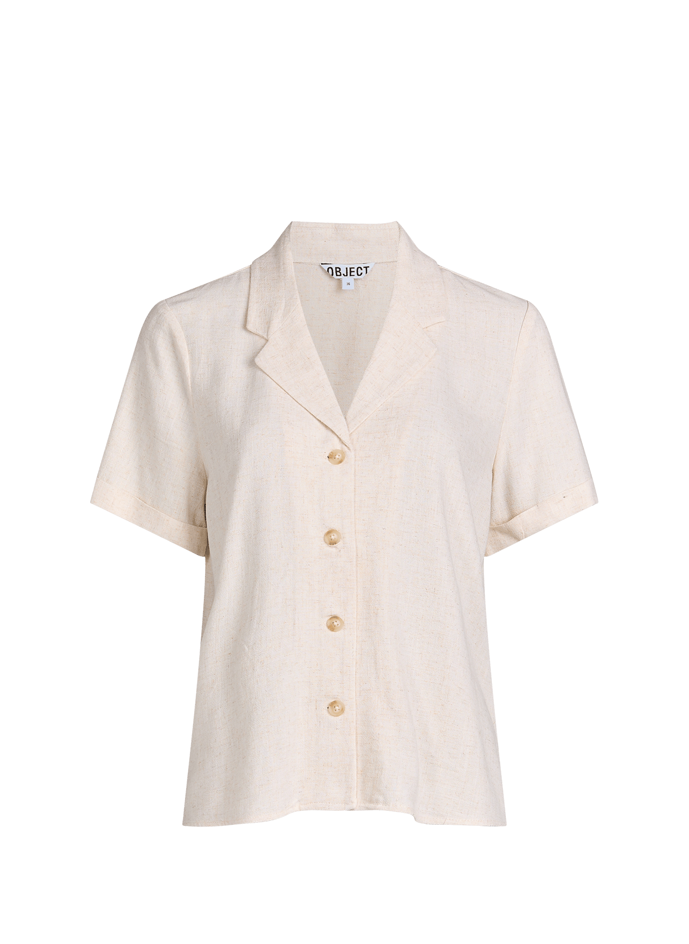 Chemisier Objsanne à manches courtes  OBJECT Beige
