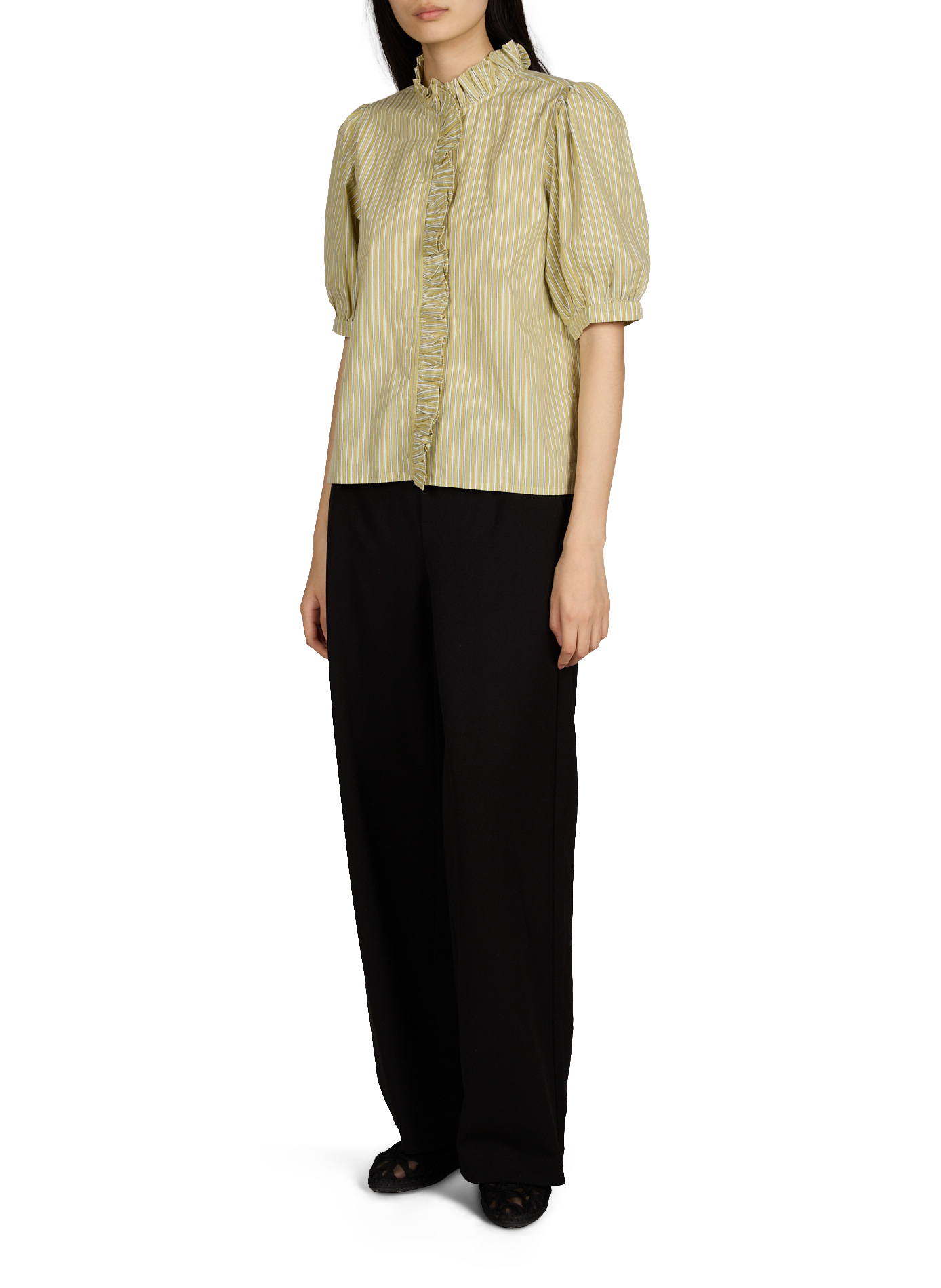 Blouse droite rayée Taylor en coton PETITE MENDIGOTE Vert