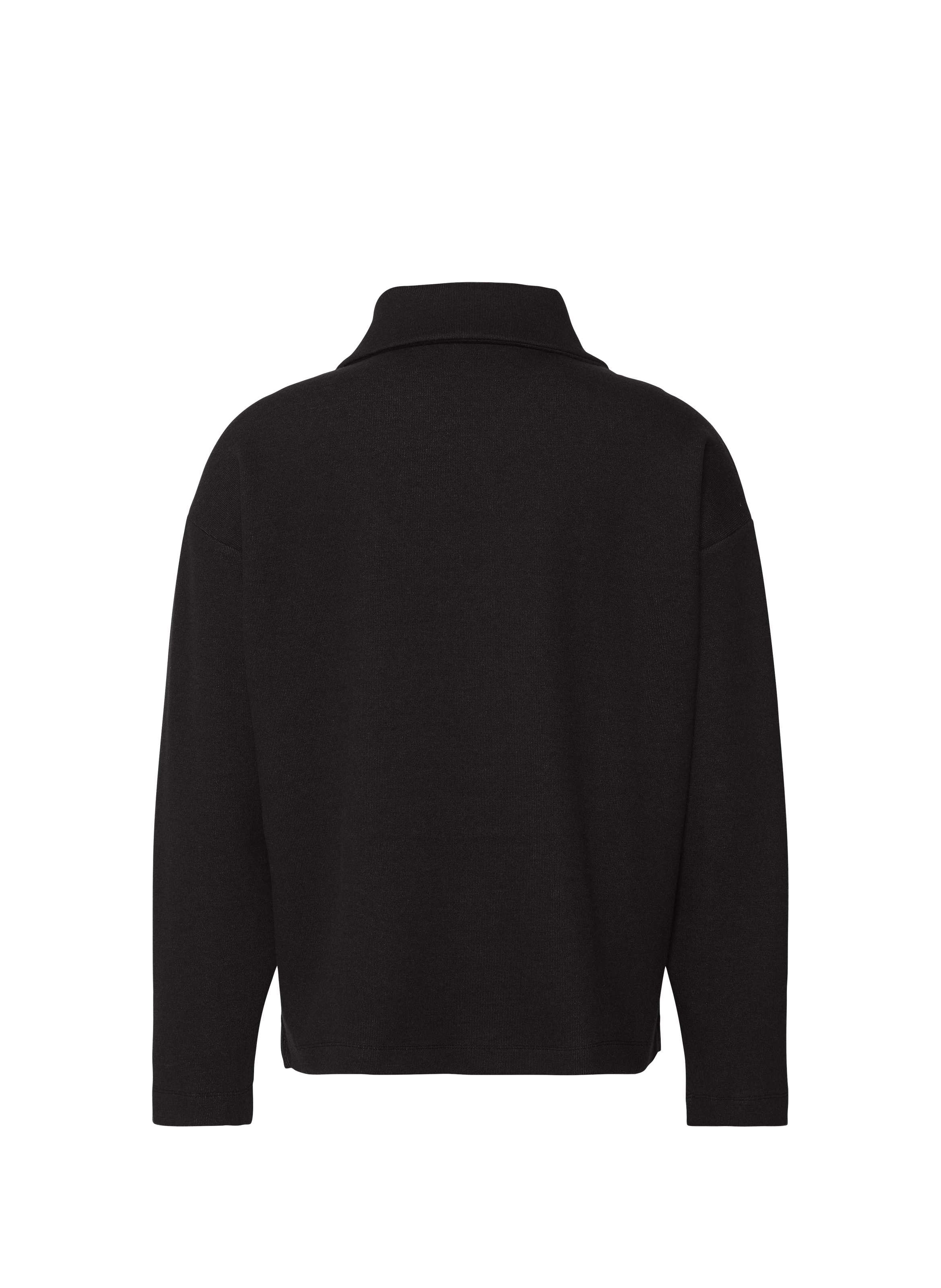 Sweat droit à col zippé en coton mélangé CALVIN KLEIN Noir