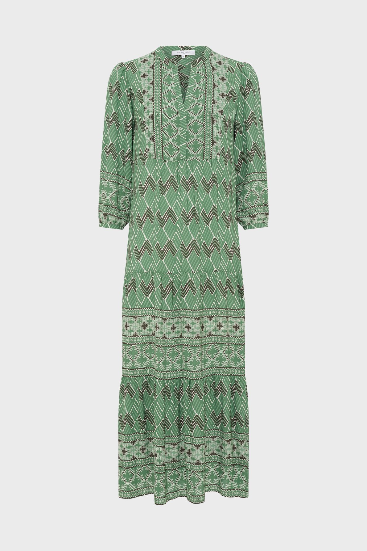 Robe longue imprimé graphique - riham GERARD DAREL Vert