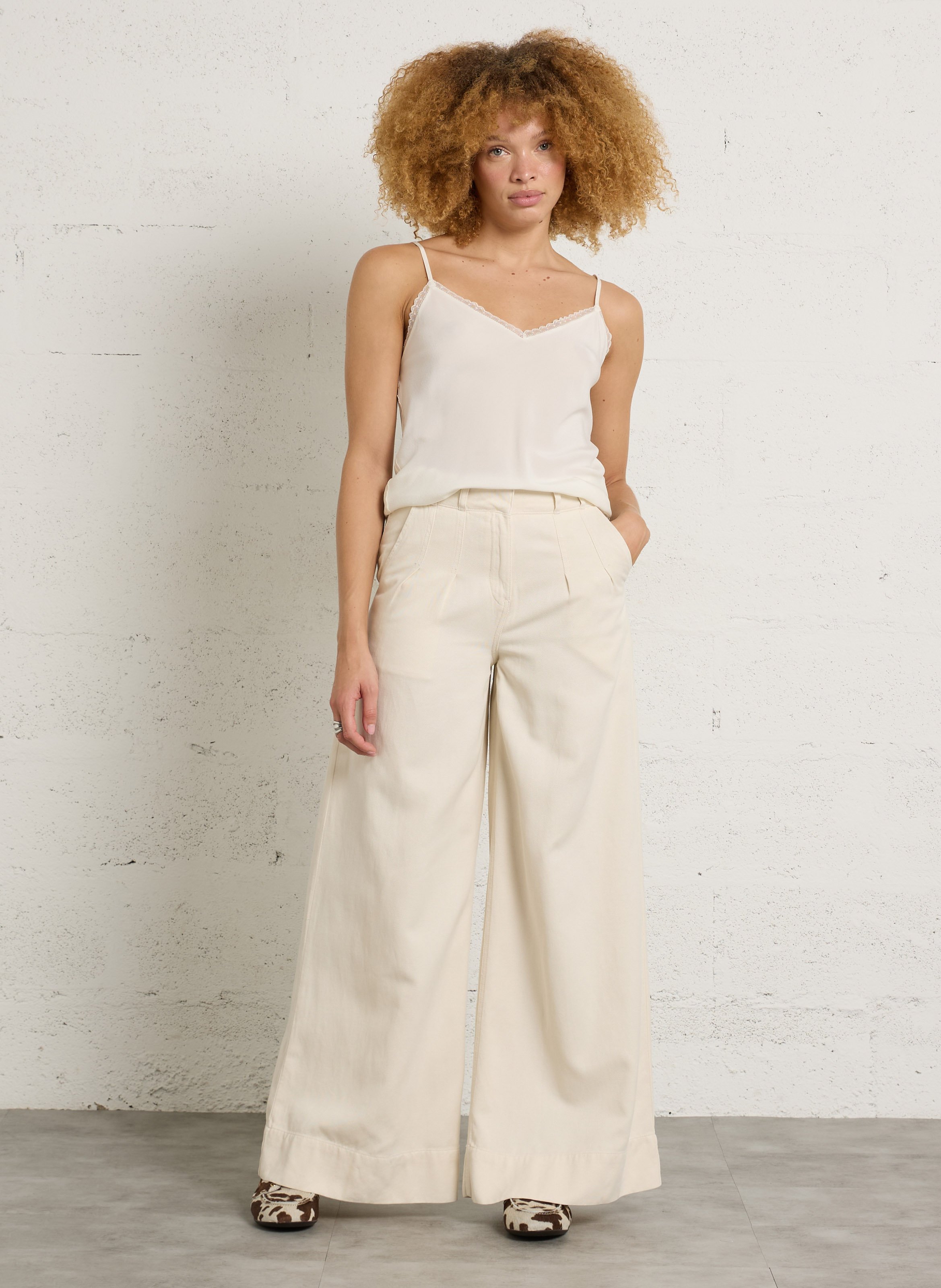 Caraco en soie demie MAISON 123 Beige