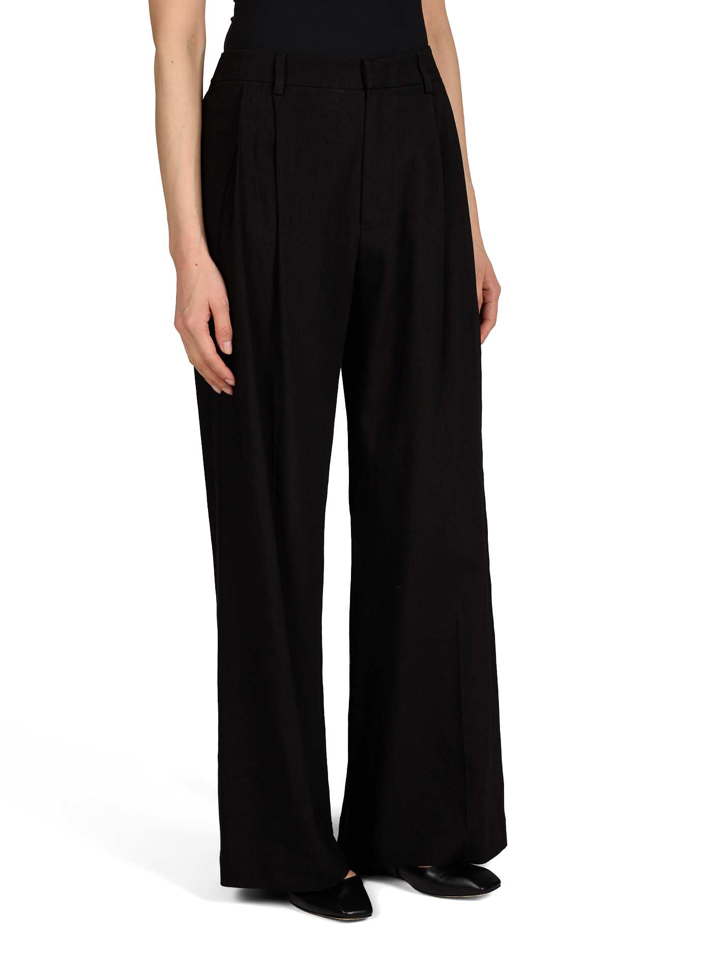 Pantalon palazzo Inside en lin TELA Noir