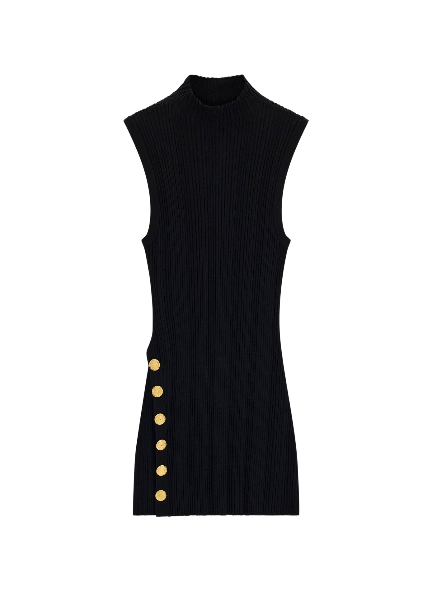 Sleeveless long sweater with slit GUESS Black