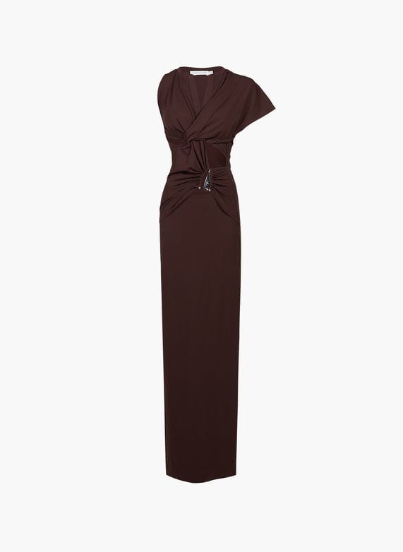Asymmetric crystal dress in mixed cotton Brown Christopher esber - Women | Printemps.com Asymmetric crystal dress in mixed cotton Brown Christopher esber - Women | Printemps.com